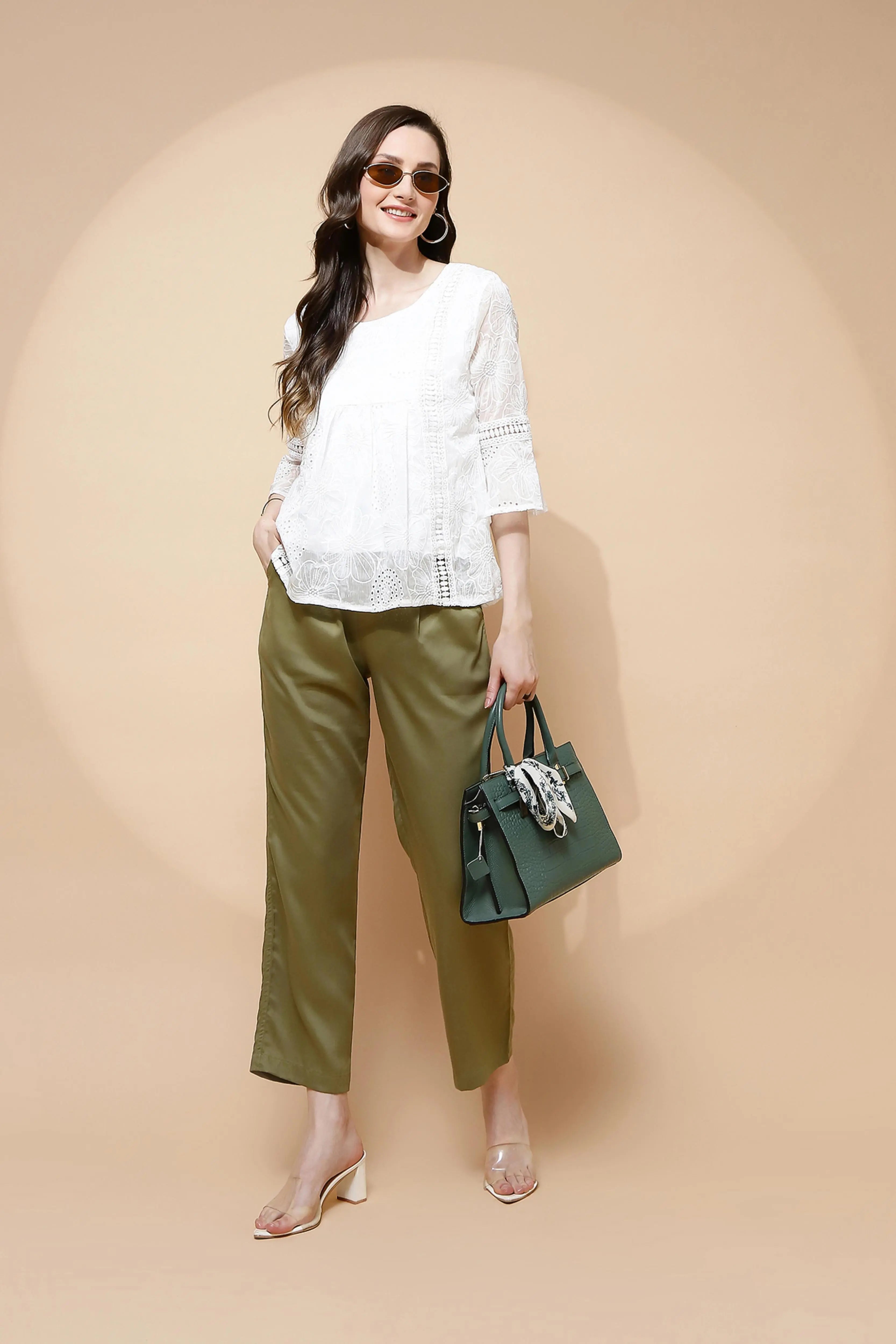 Avocado Rayon Relaxed Fit Lower - Global Republic