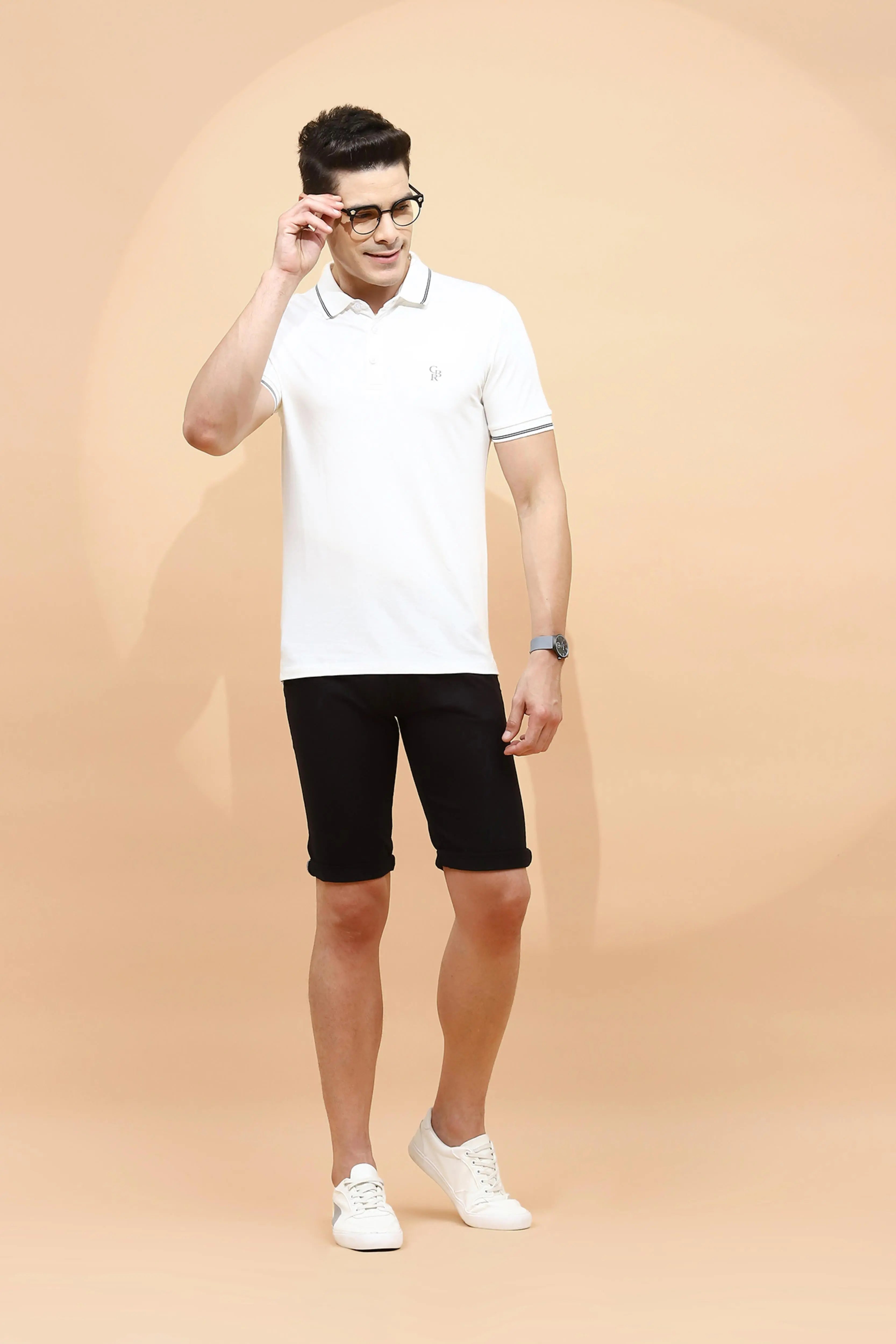 Black Cotton Blend Shorts - Global Republic