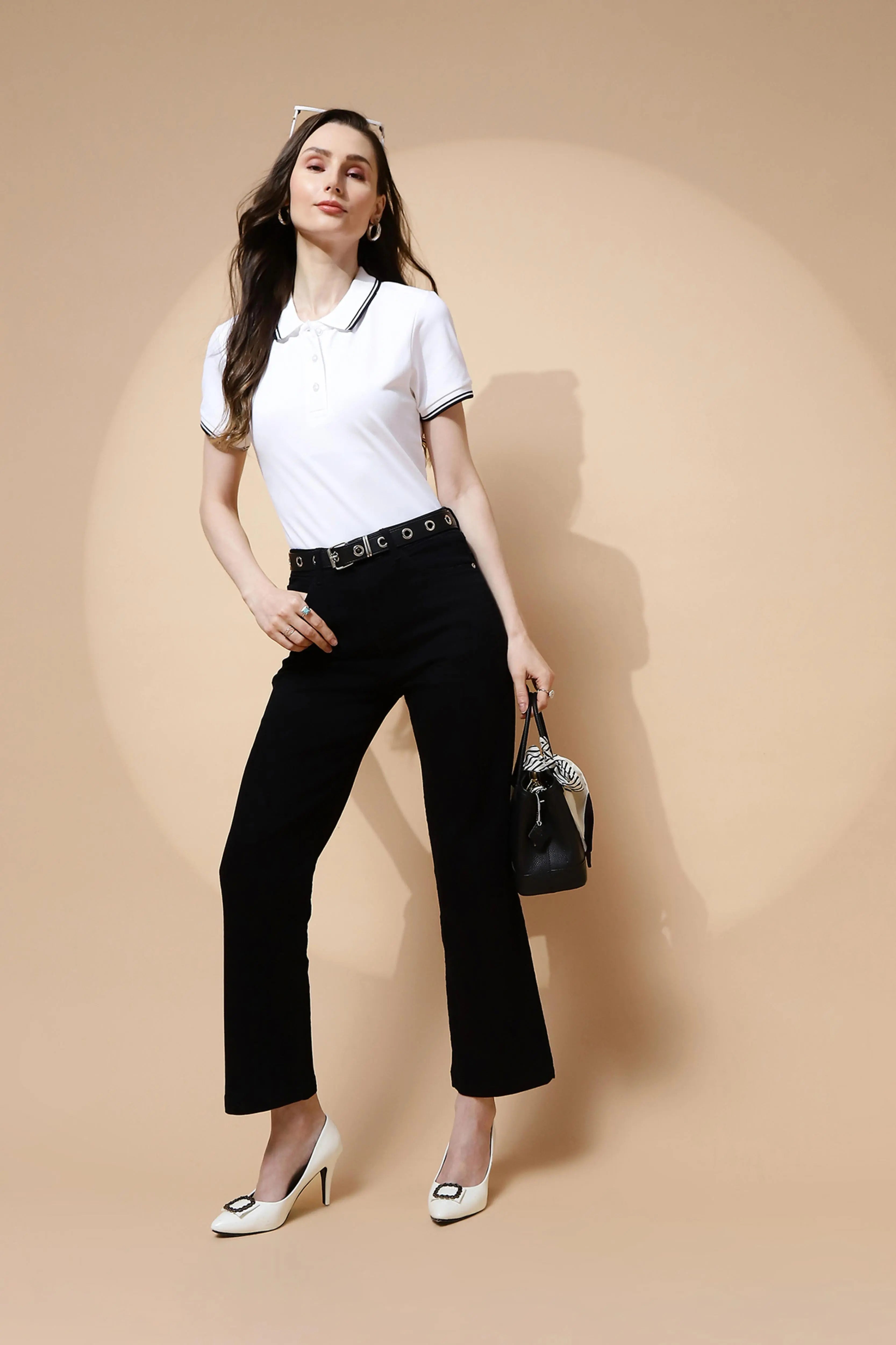 White Regular Fit Cotton T-Shirt - Global Republic