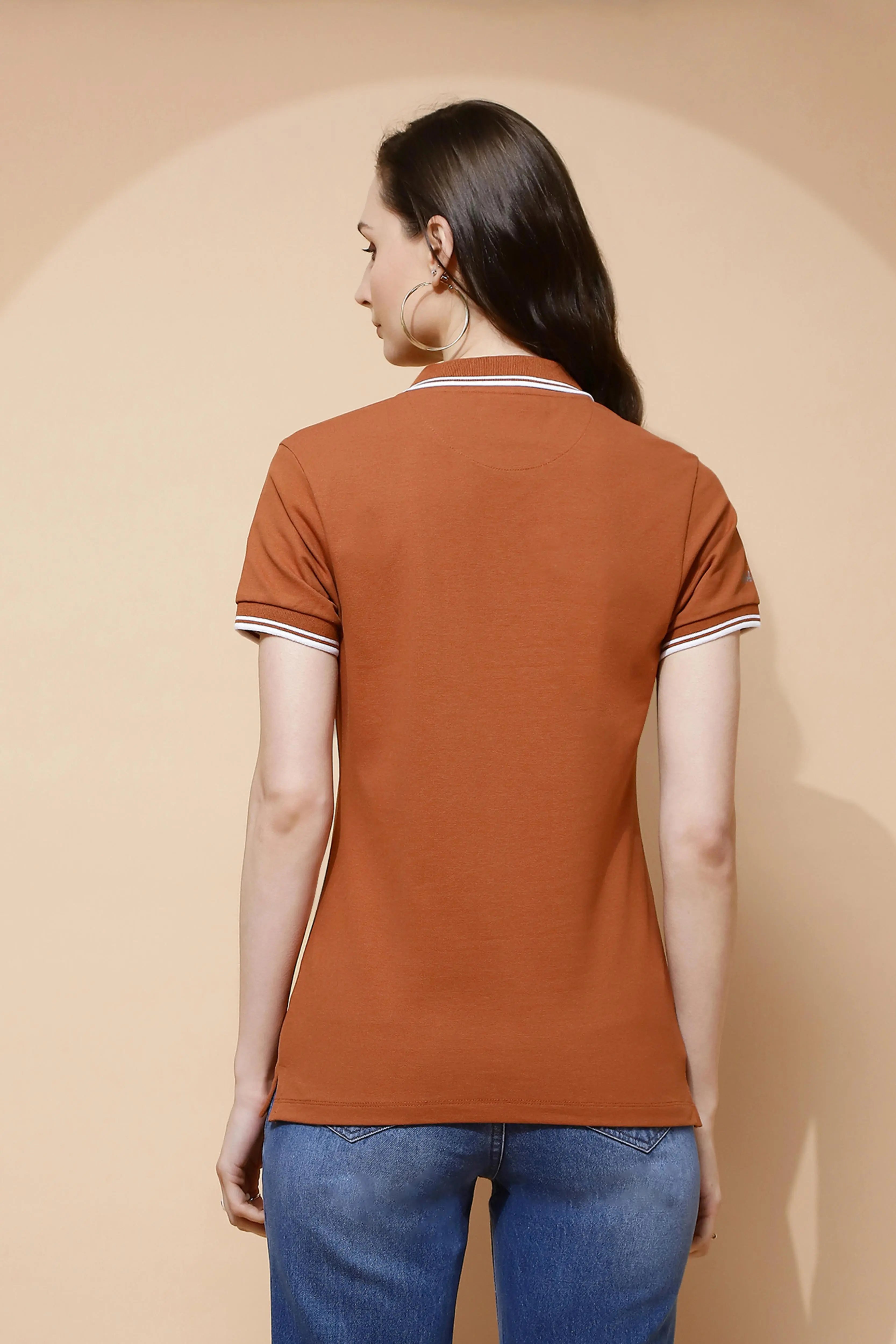 Brown Cotton Regular Fit T-Shirt - Global Republic