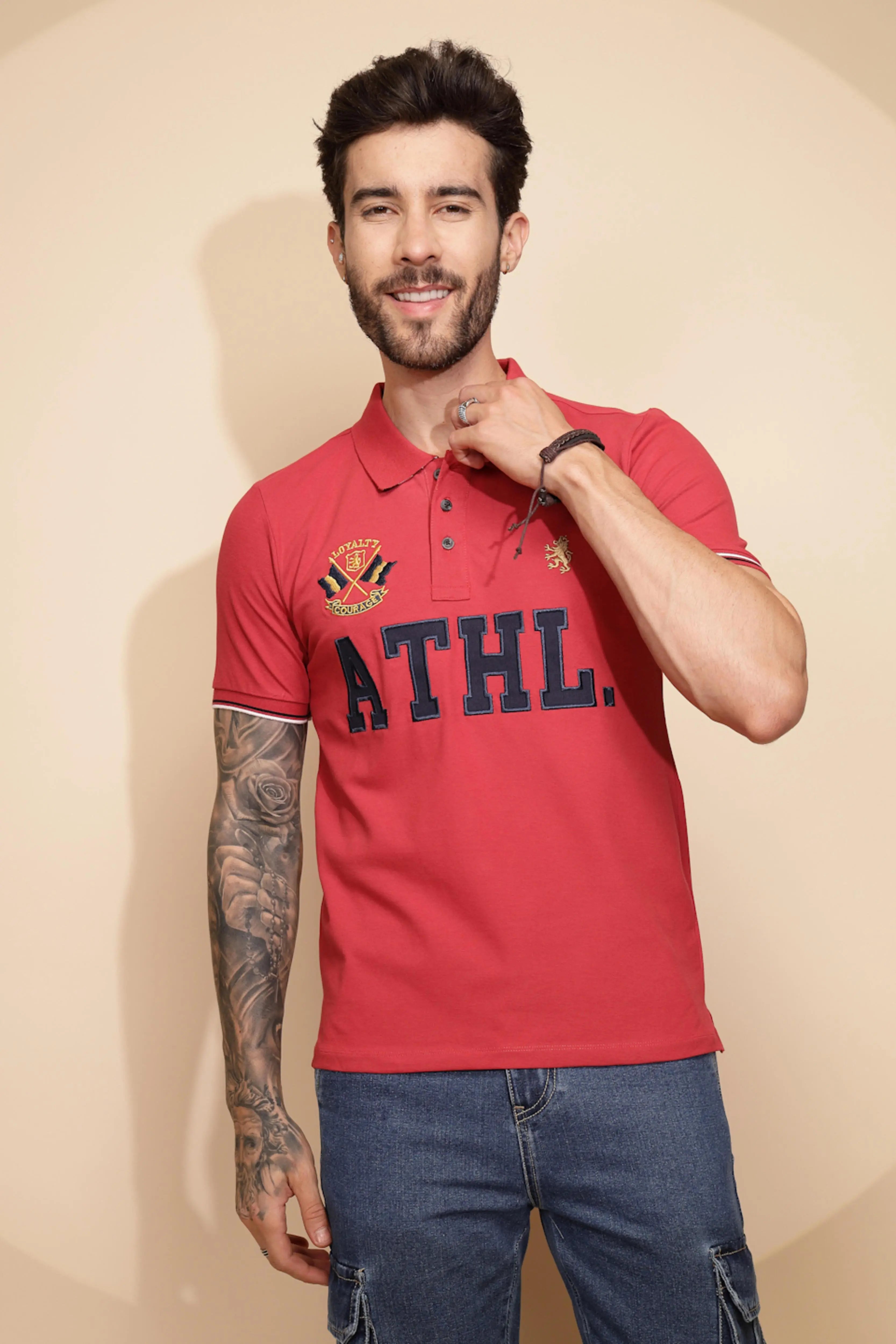 Carrot Athl Print Cotton Blend T-Shirt For Men - Global Republic
