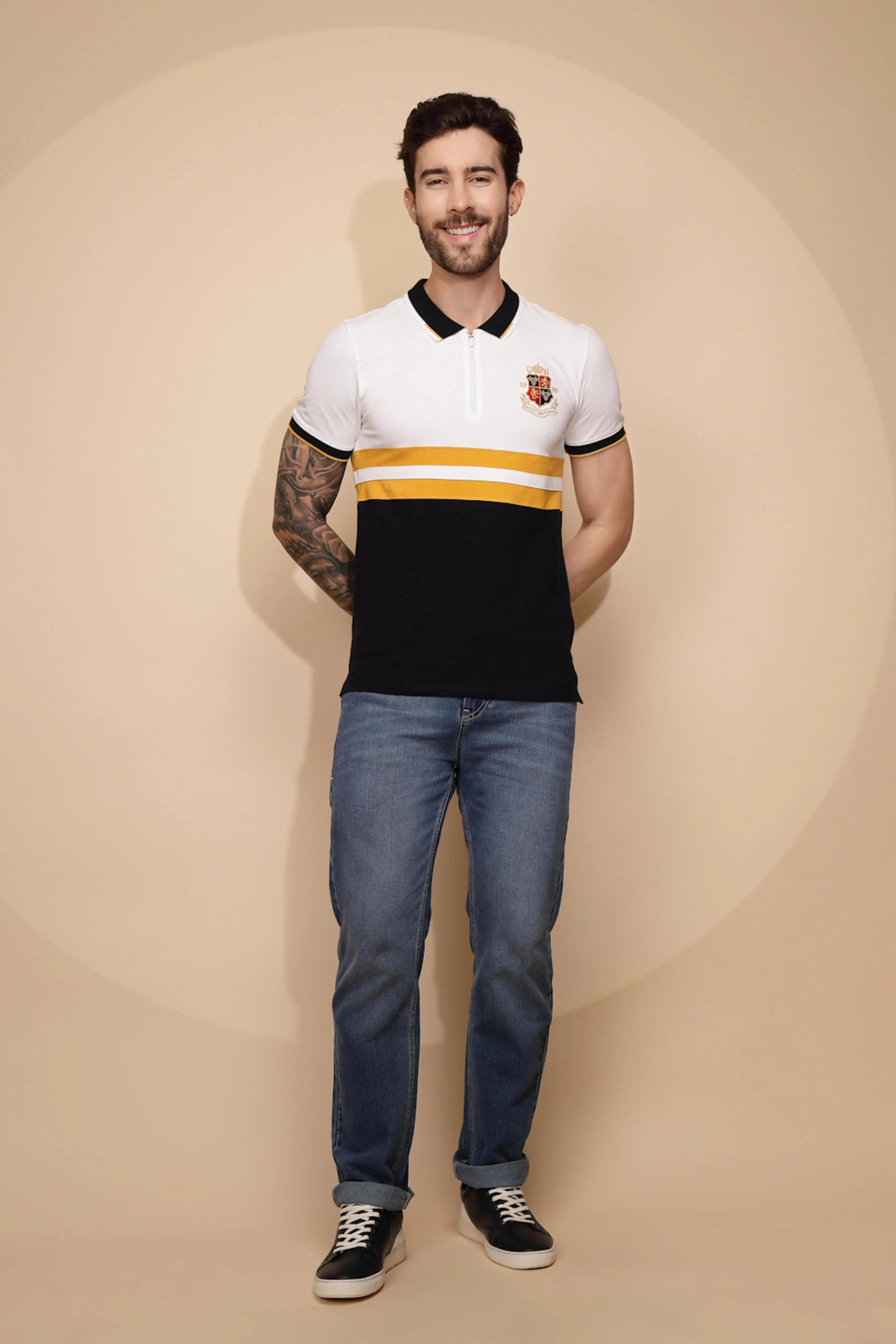 Yellow Cotton Blend T-Shirt - Global Republic