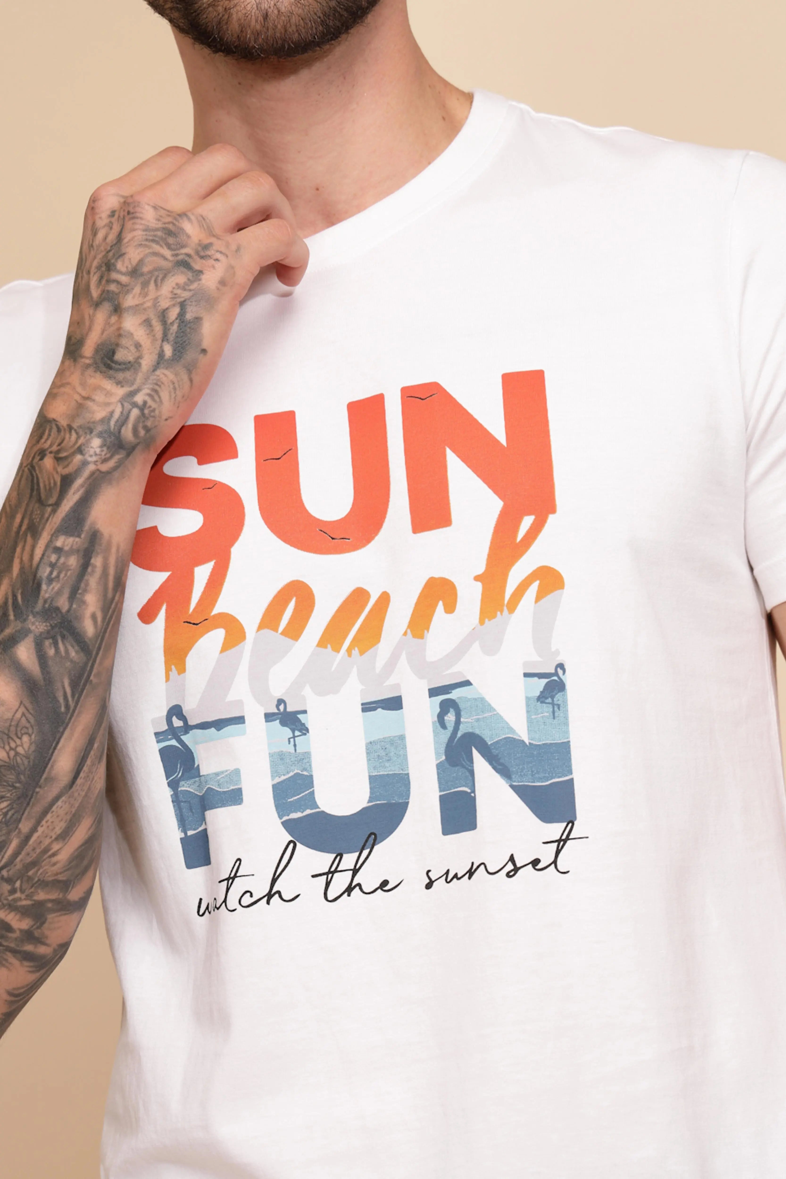 White Cotton Regular Fit T-Shirt - Global Republic