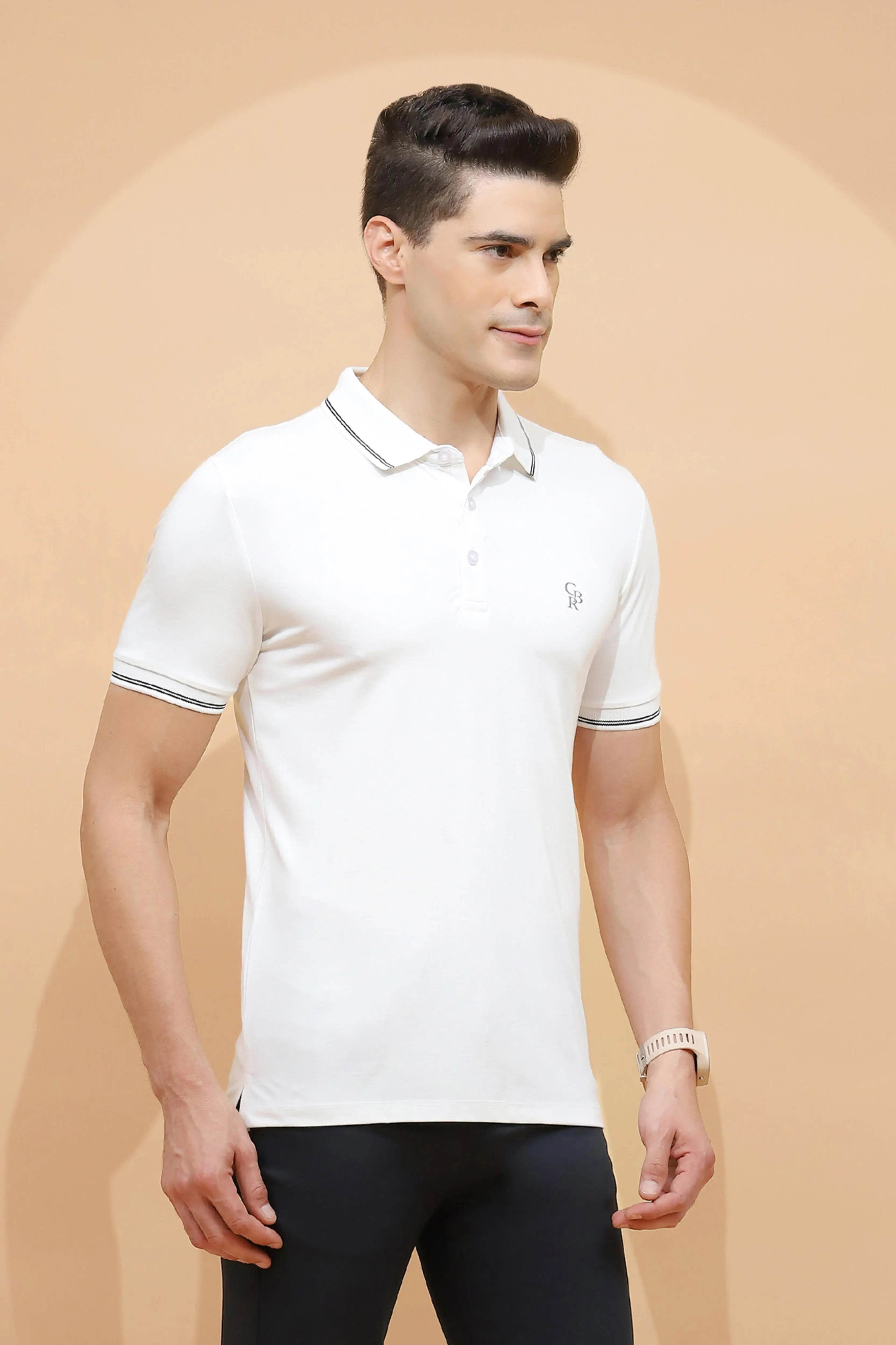 White Viscose Blend T-Shirt - Global Republic