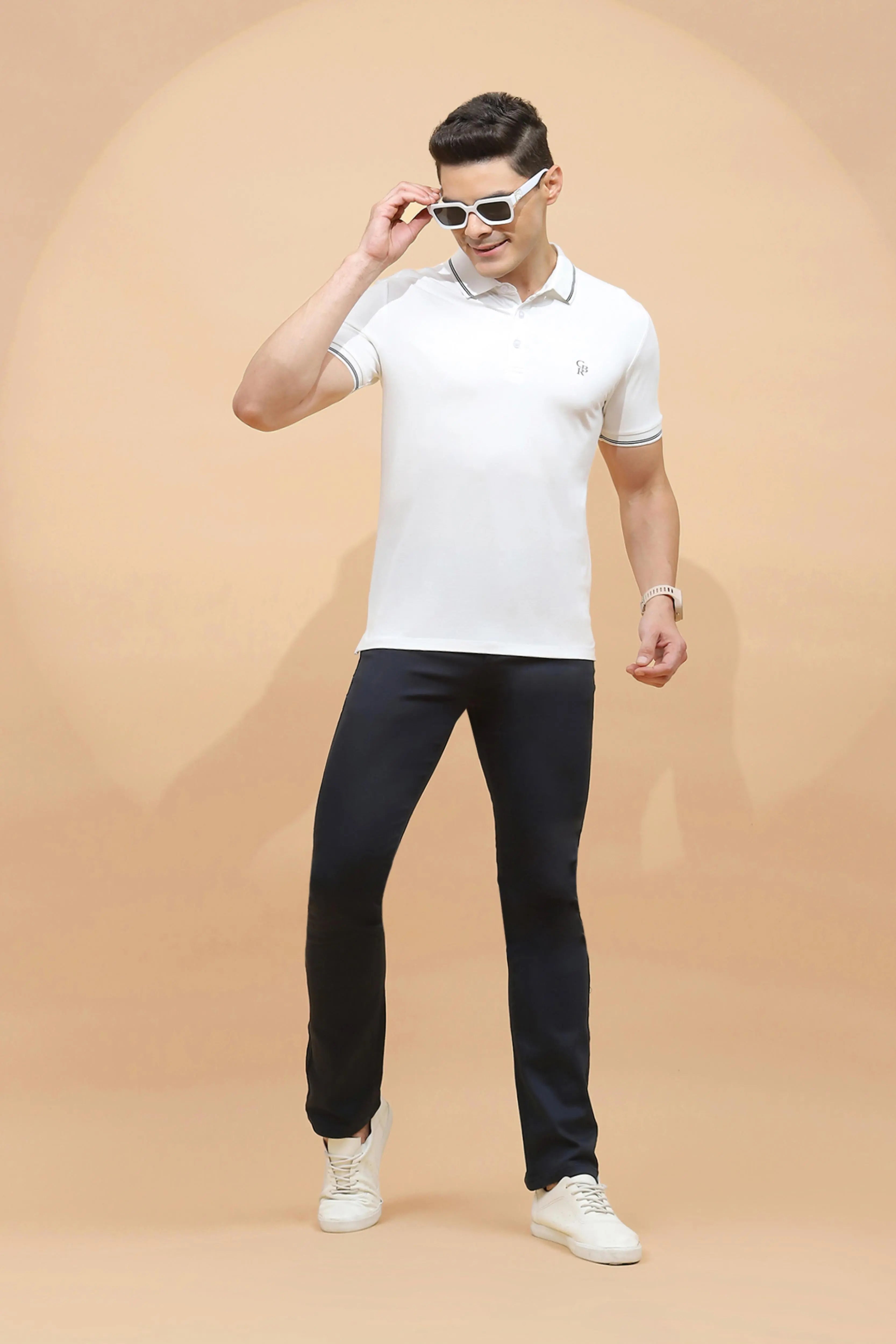 White Viscose Blend T-Shirt - Global Republic