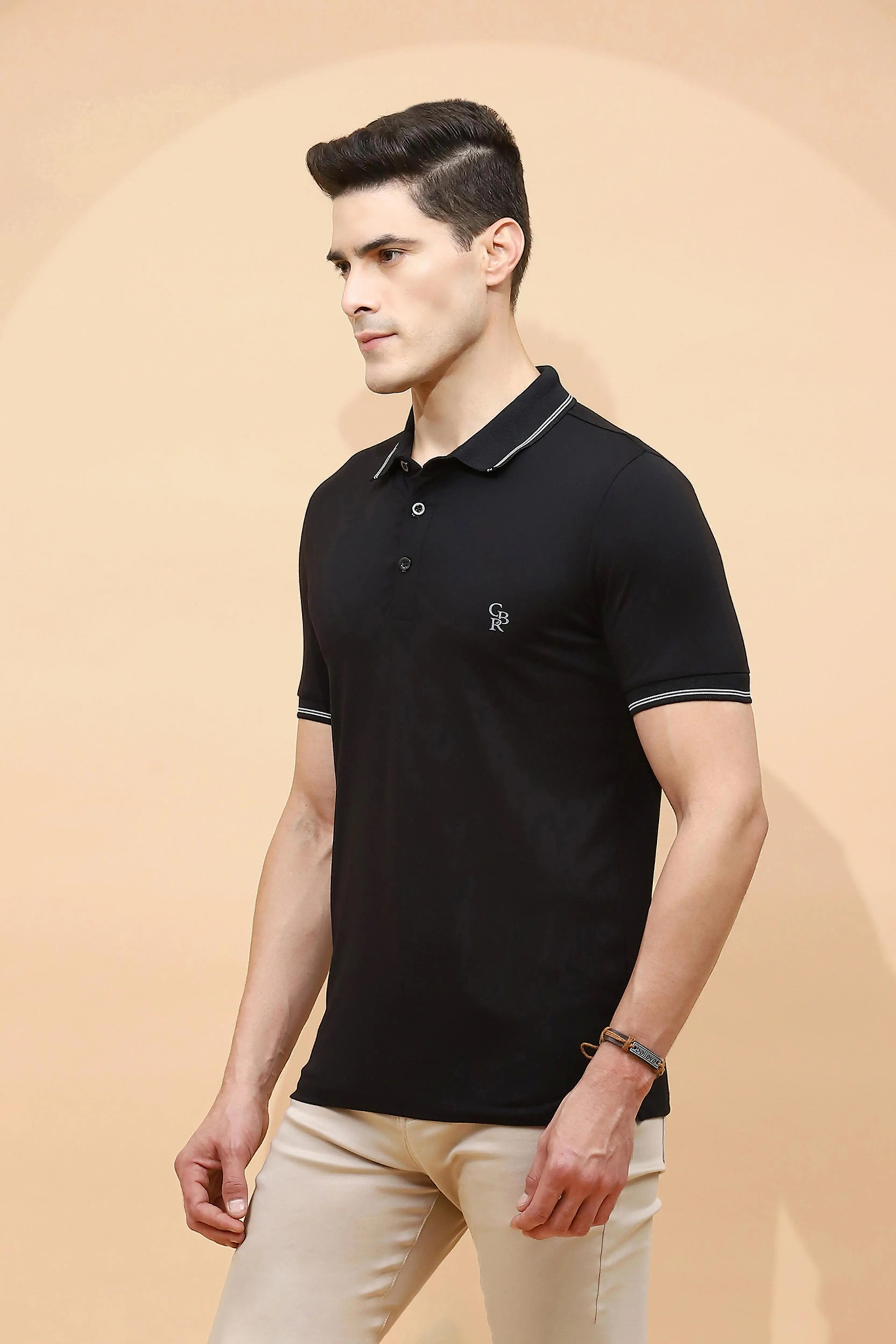 Black Viscose Blend T-Shirt - Global Republic