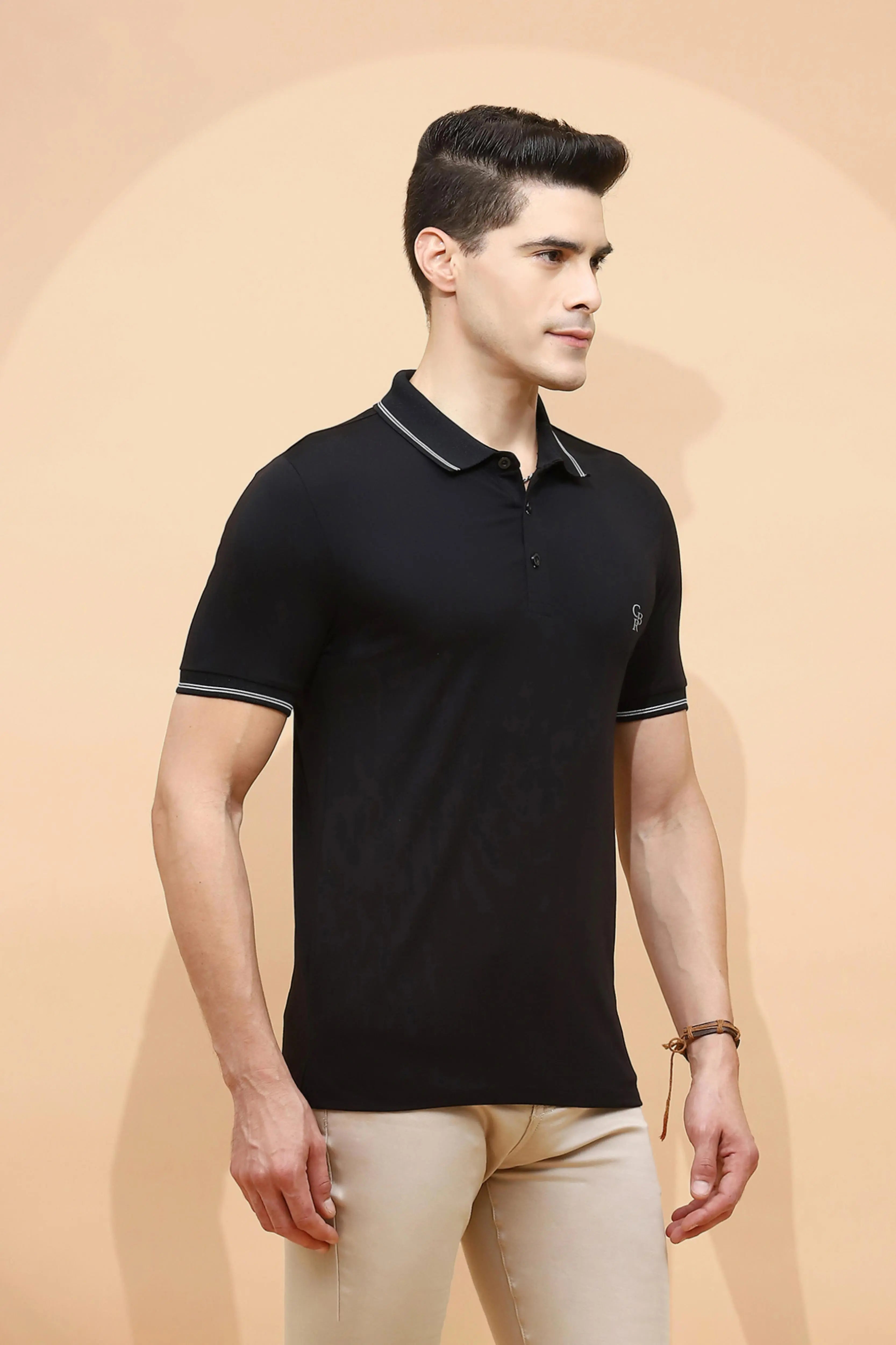 Black Viscose Blend T-Shirt - Global Republic