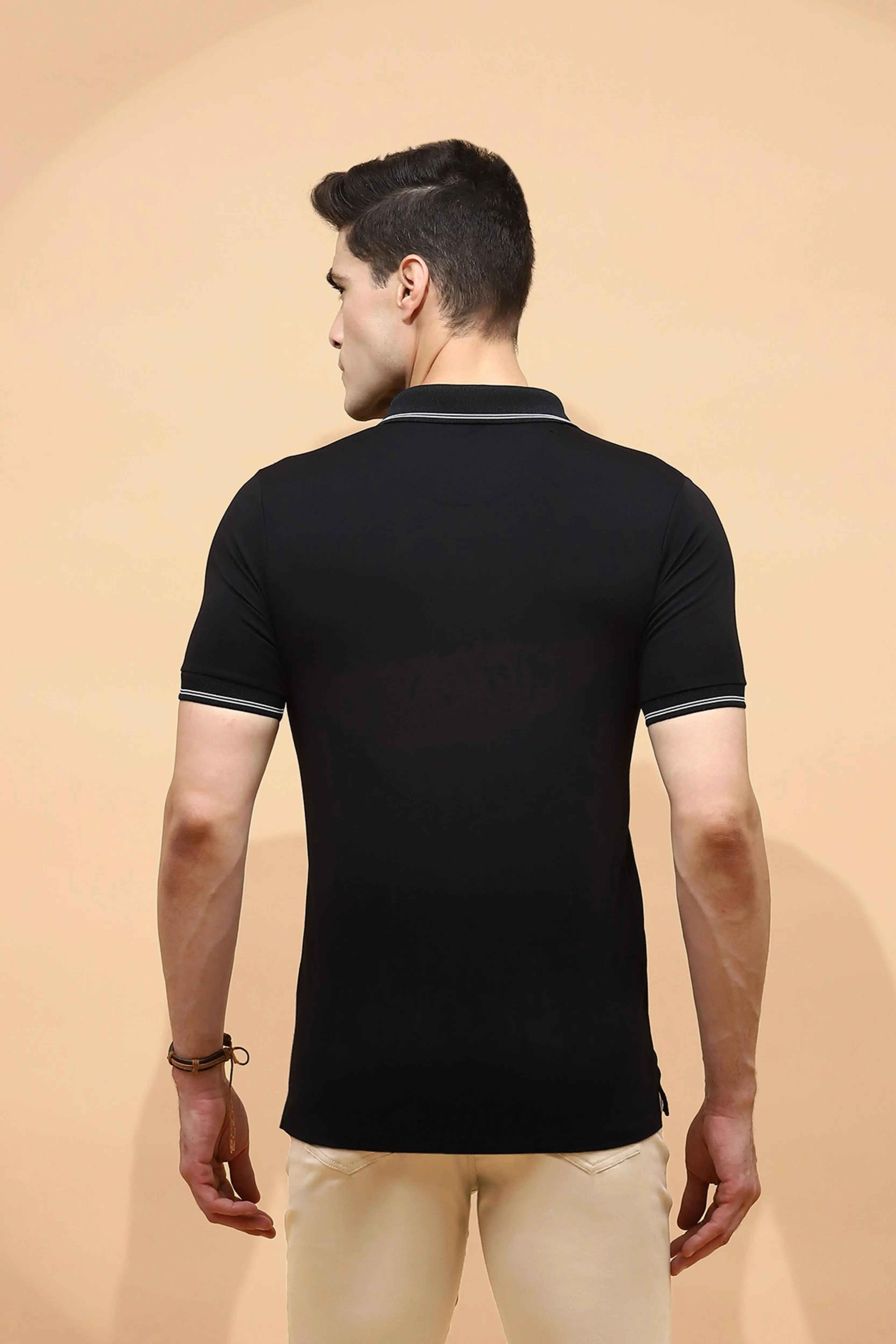 Black Viscose Blend T-Shirt - Global Republic