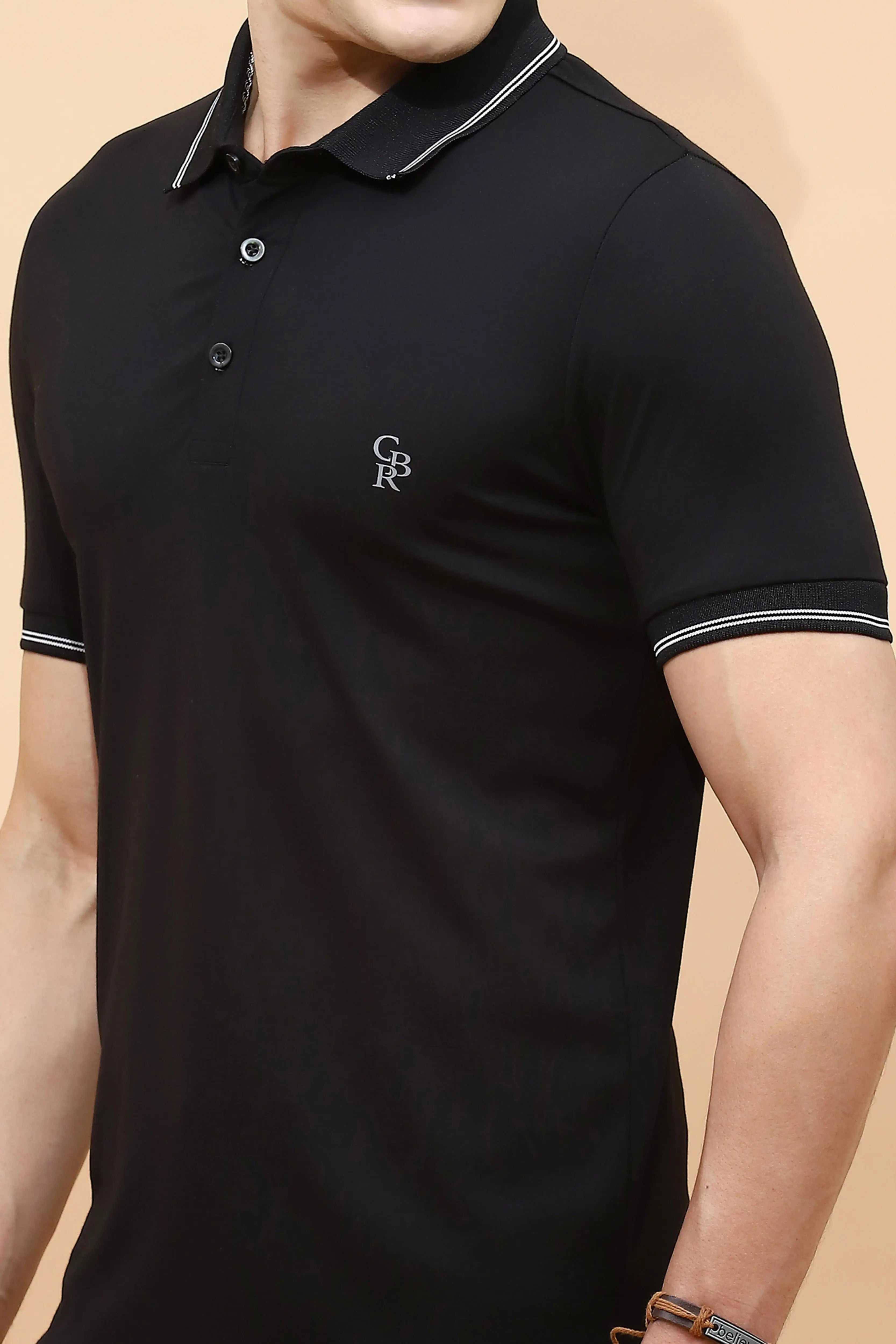 Black Viscose Blend T-Shirt - Global Republic