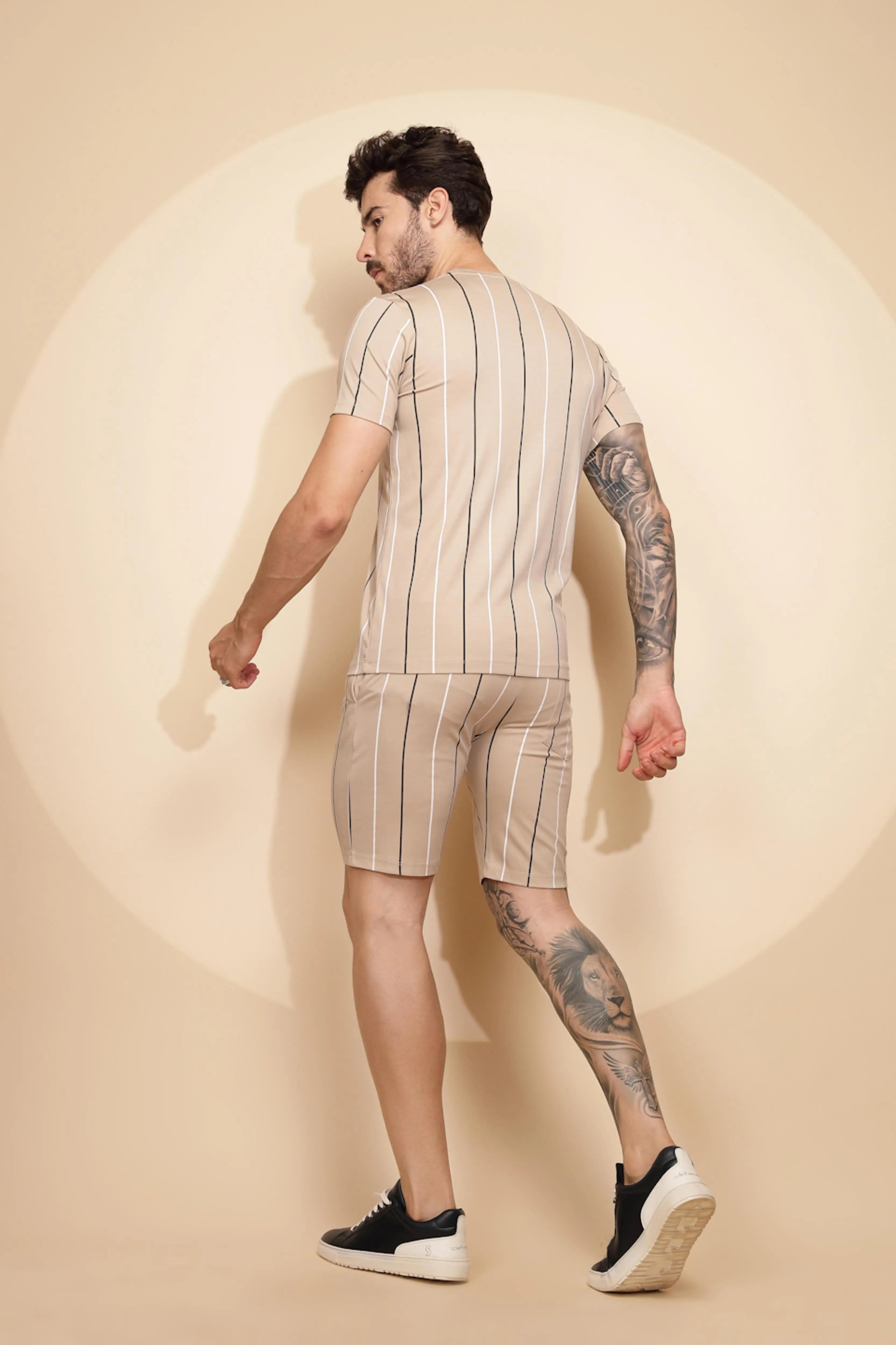 Brown Viscose Shorts Set - Global Republic