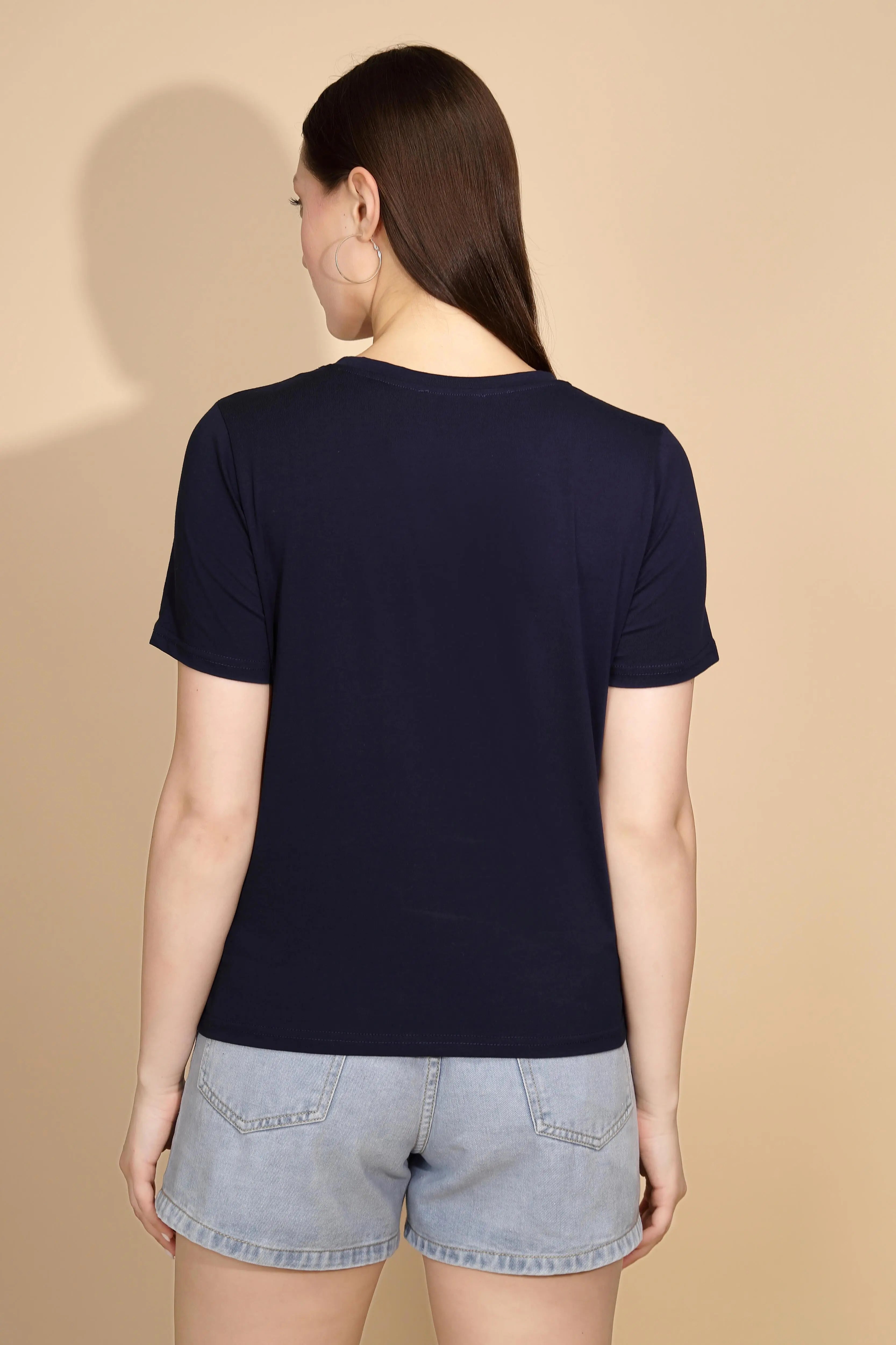 Navy Cotton Blend Regular Fit Top - Global Republic