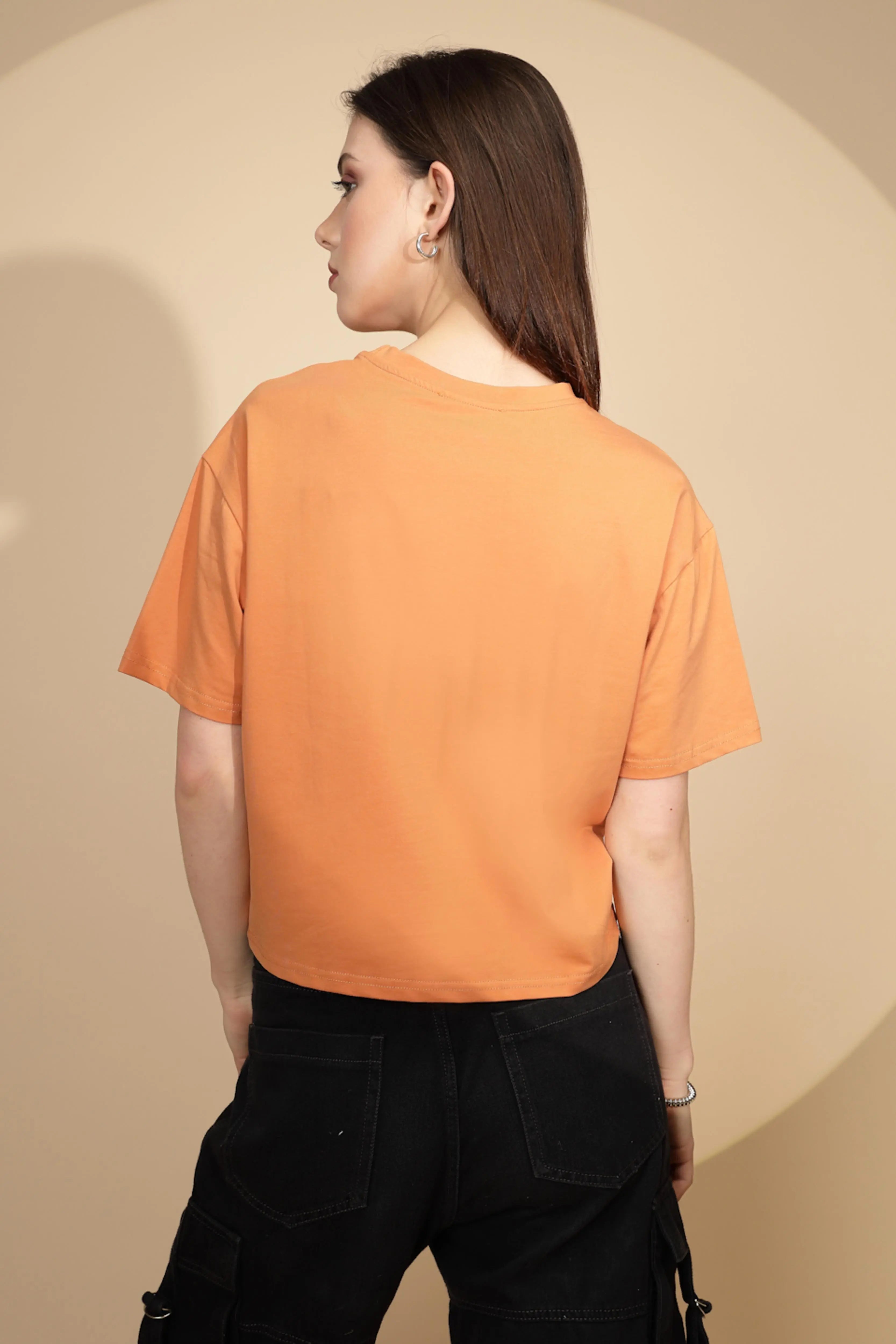 Orange Cotton Blend Graphic Top - Global Republic
