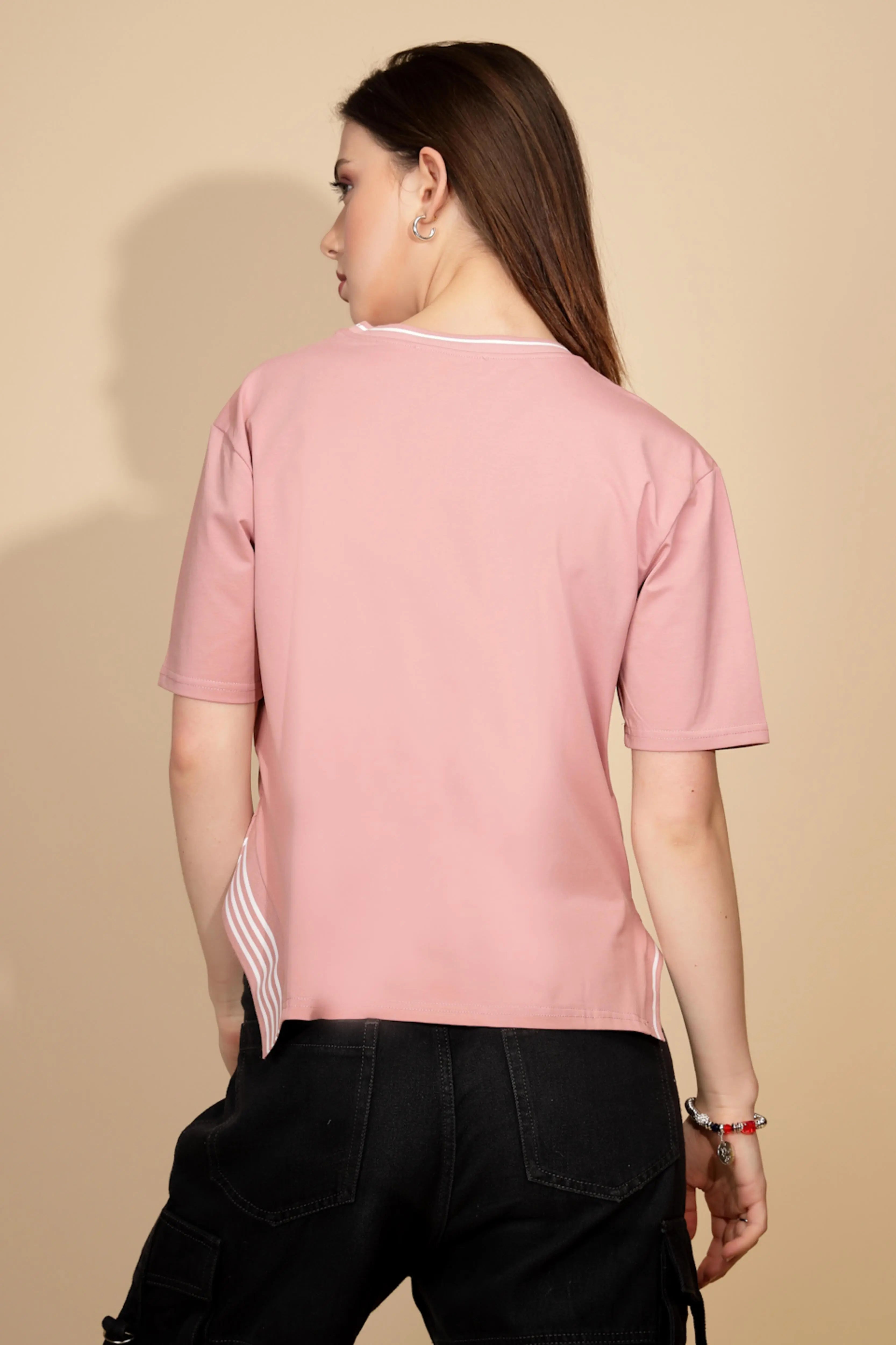 Pink Cotton Blend Graphic Top - Global Republic