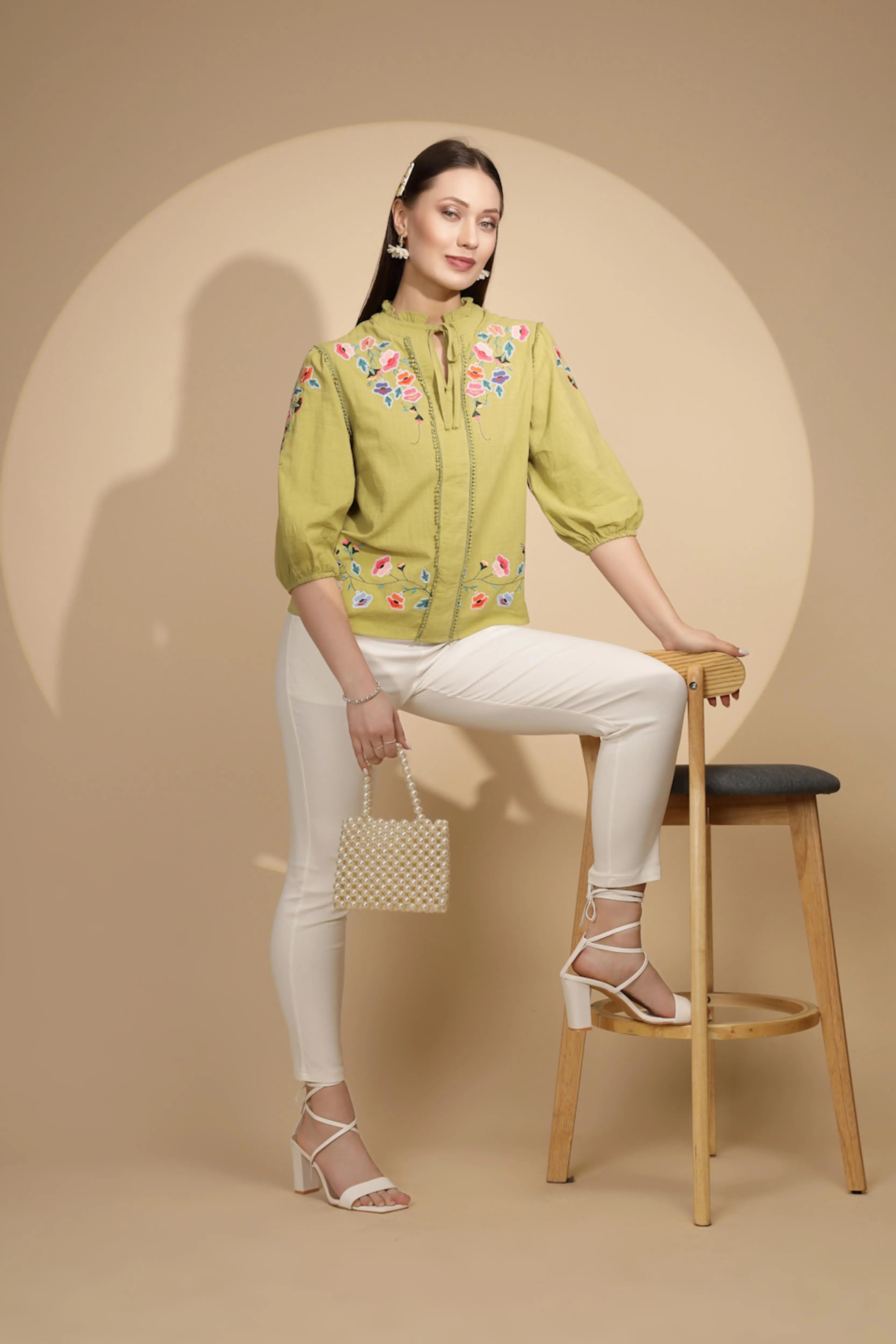 Green Cotton Blend Night Suit - Global Republic