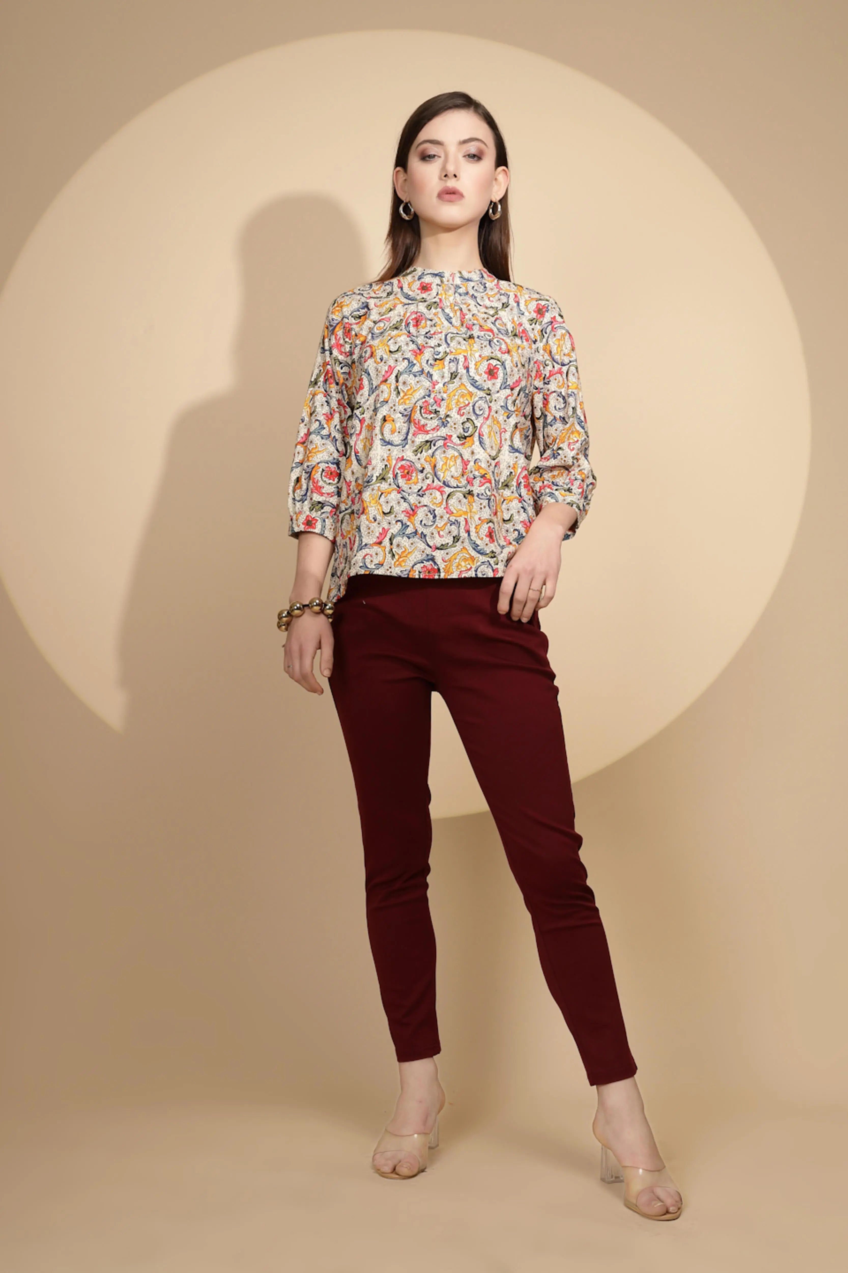 Multi Floral Print Cotton Top - Global Republic