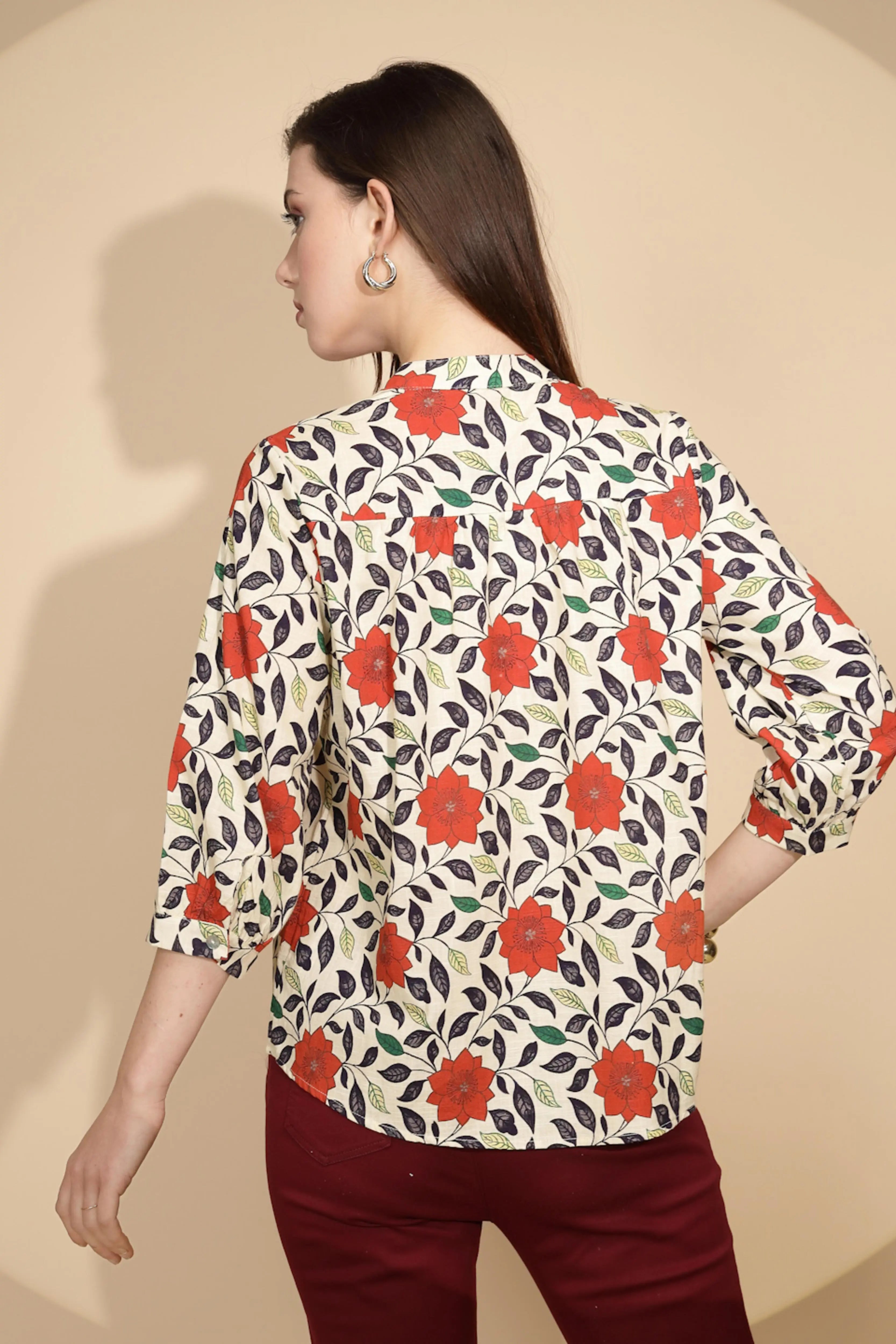 Red Floral Cotton Top - Global Republic