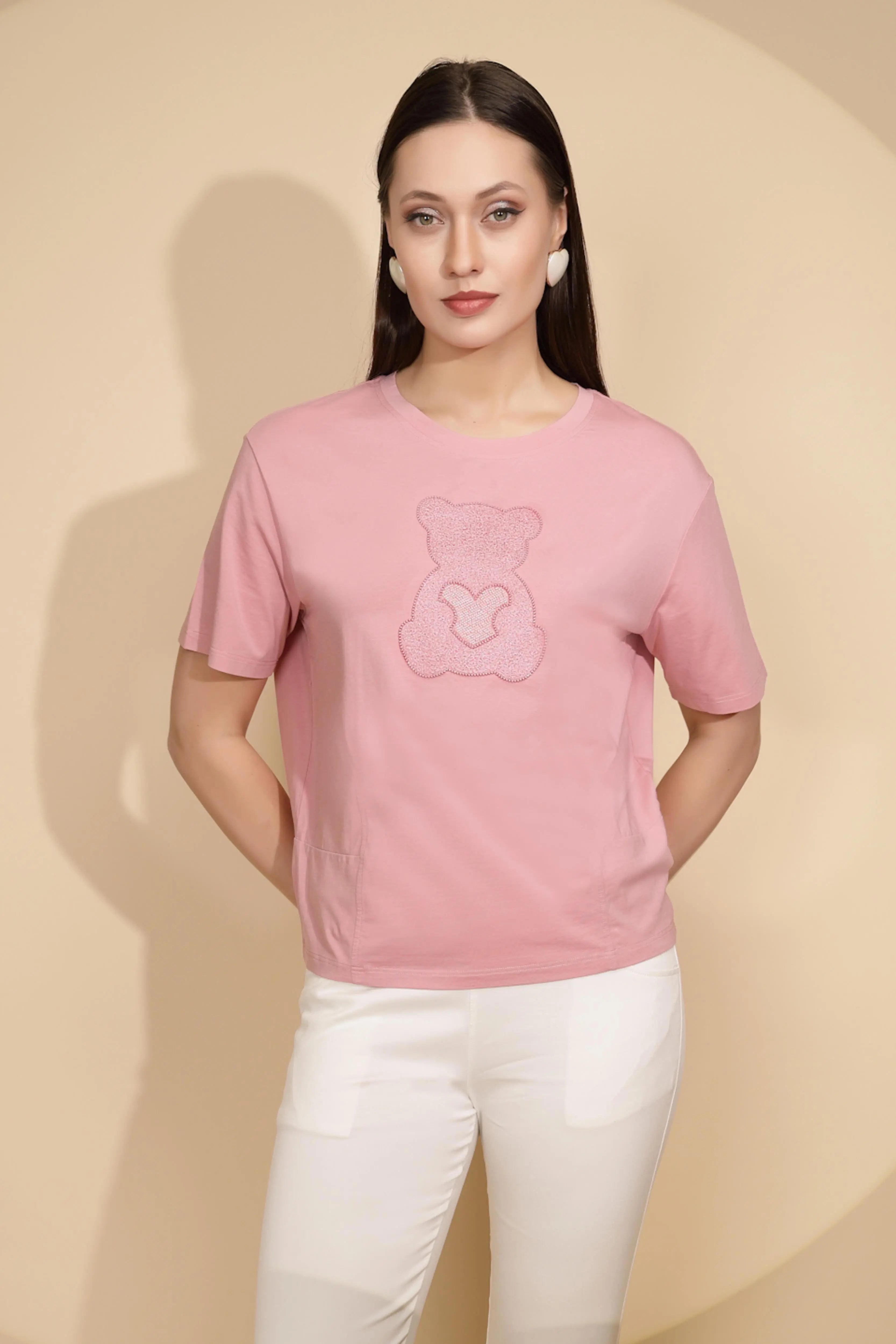 Pink Regular Fit Cotton Top - Global Republic
