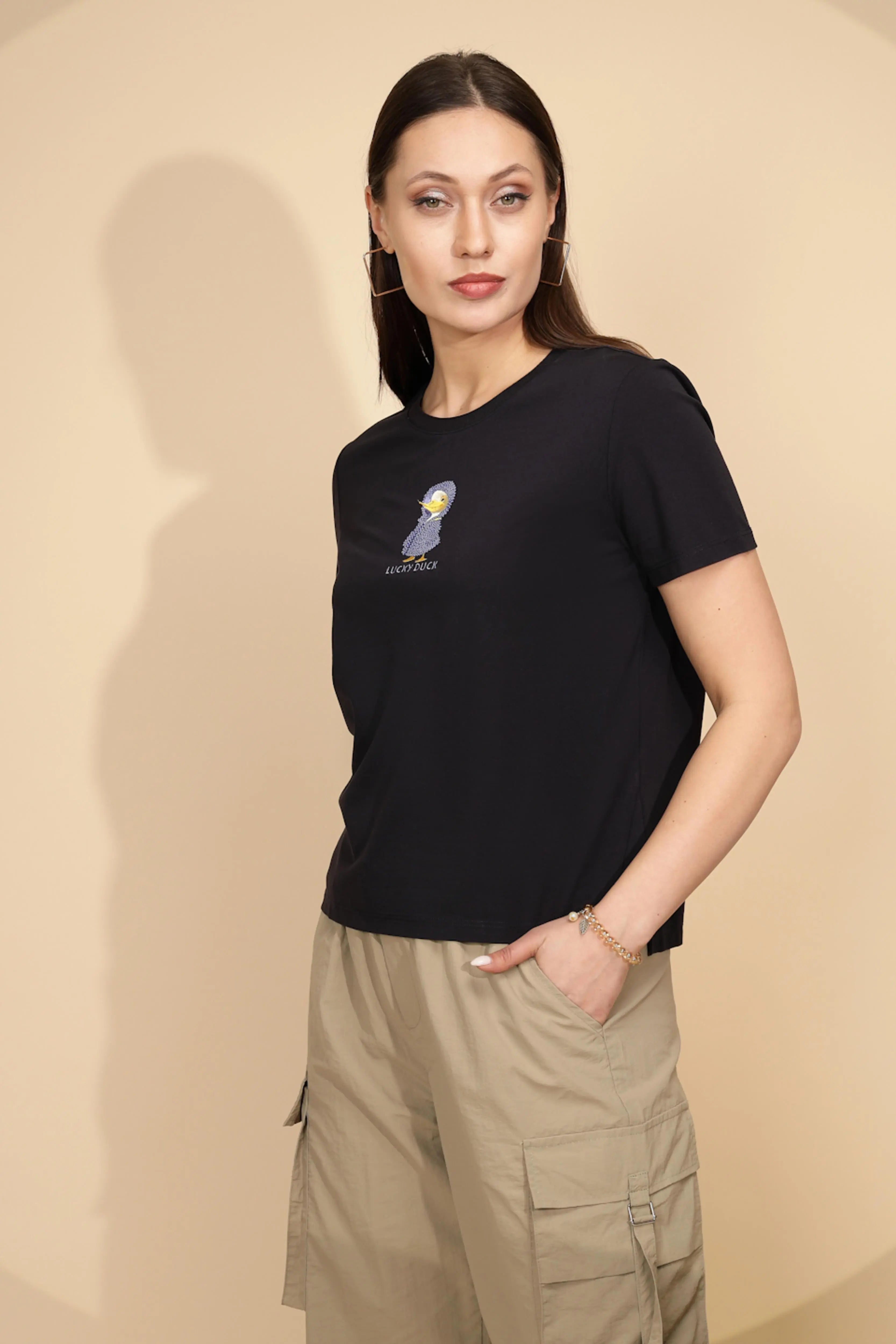 Navy Regular Fit Cotton Blend Top - Global Republic