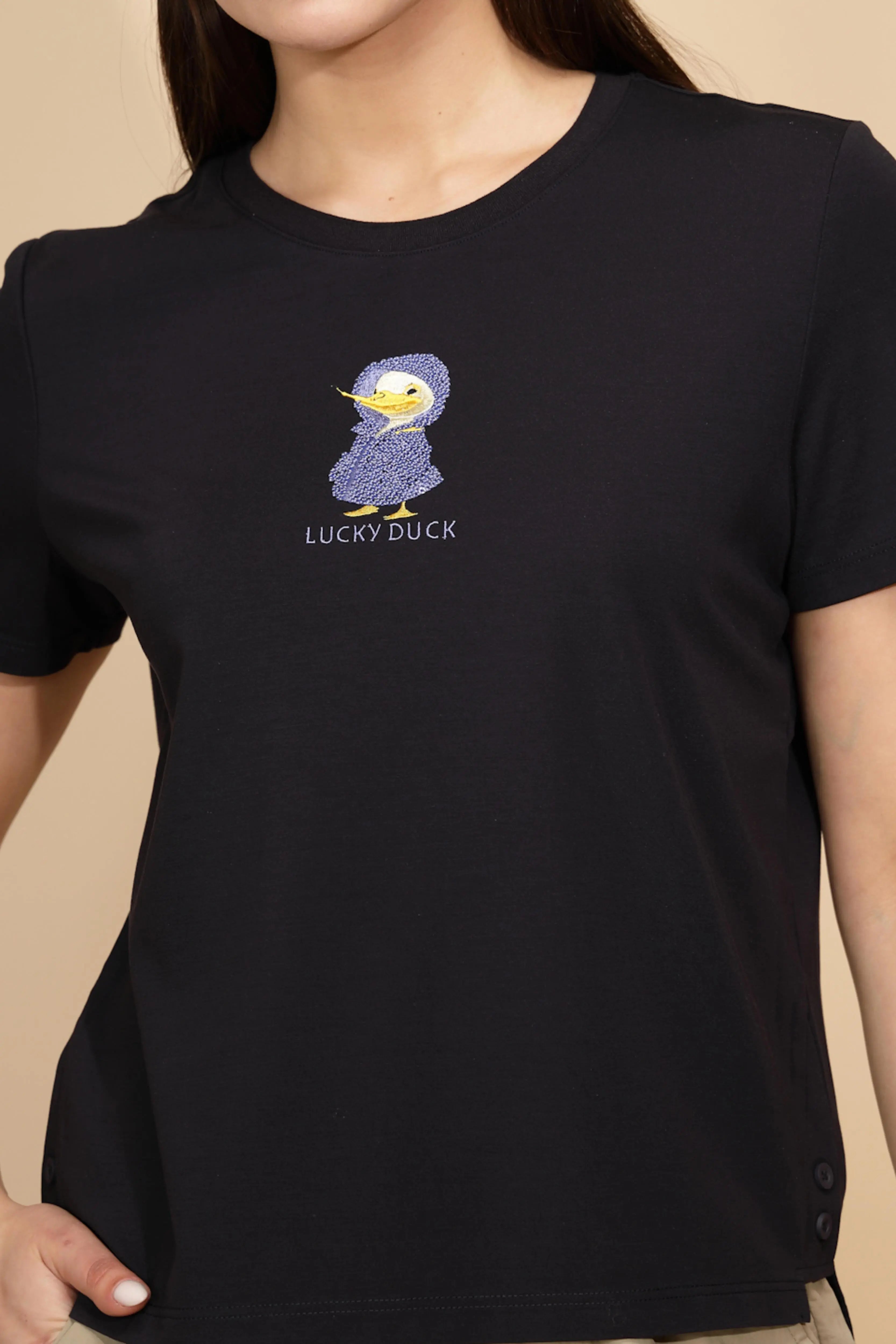 Navy Regular Fit Cotton Blend Top - Global Republic