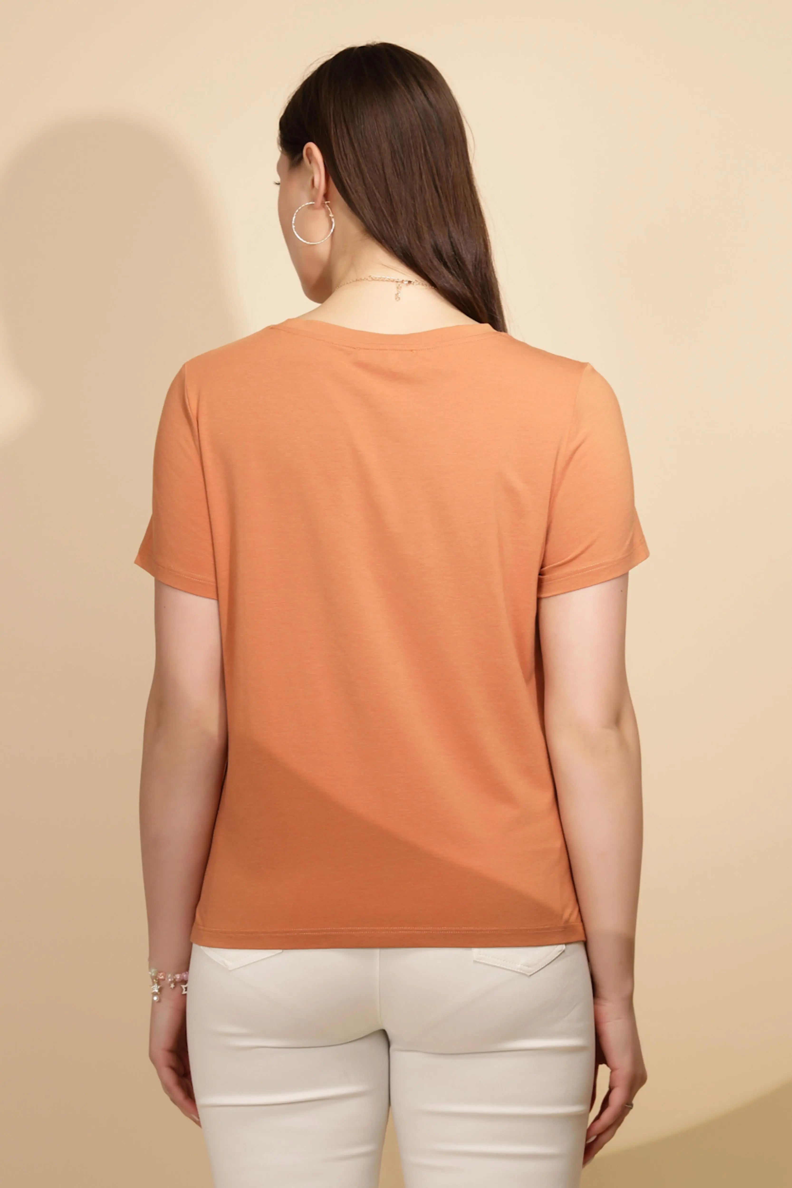 Orange Cotton Regular Fit Top - Global Republic