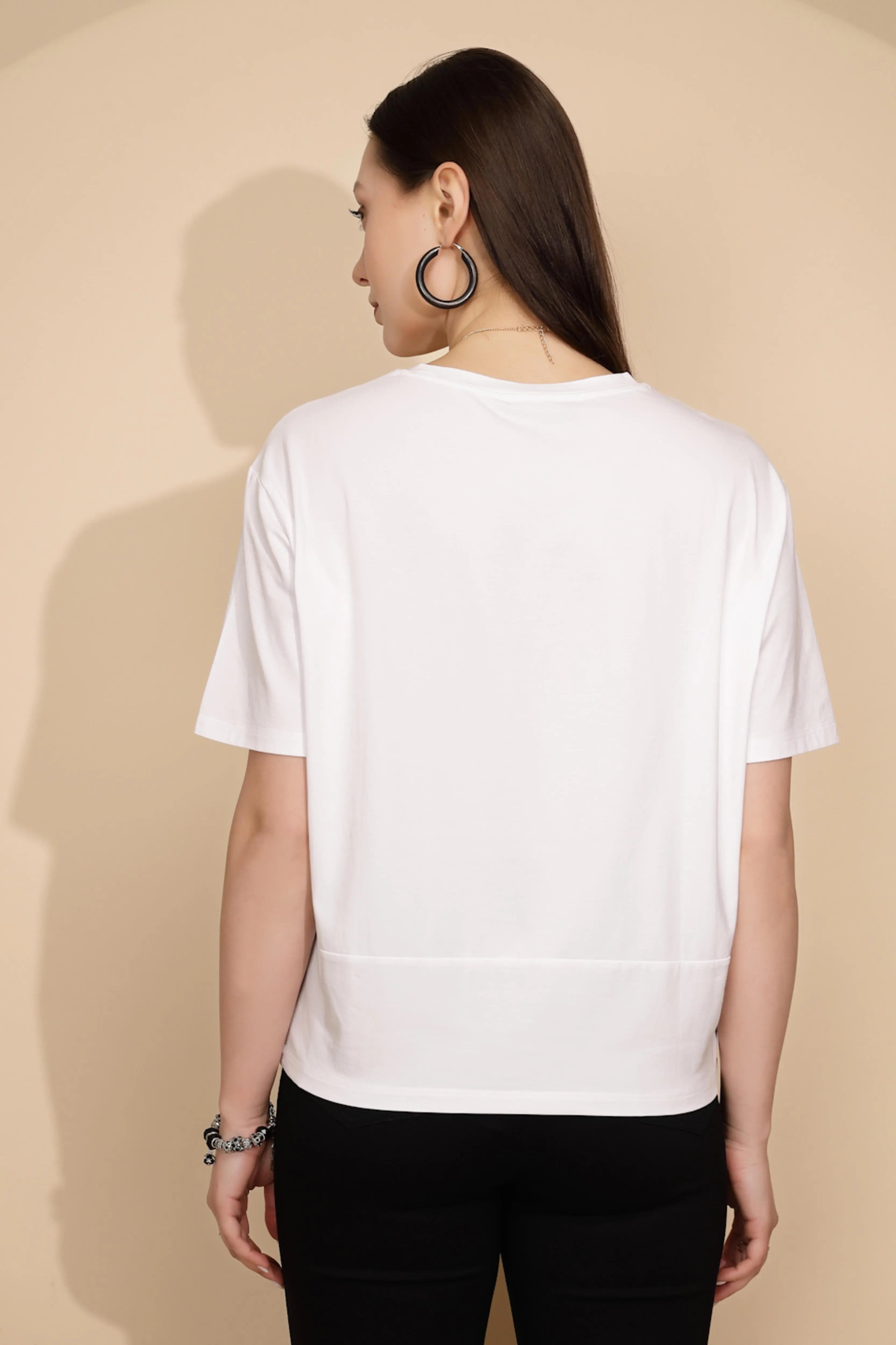 White Cotton Regular Fit Top - Global Republic