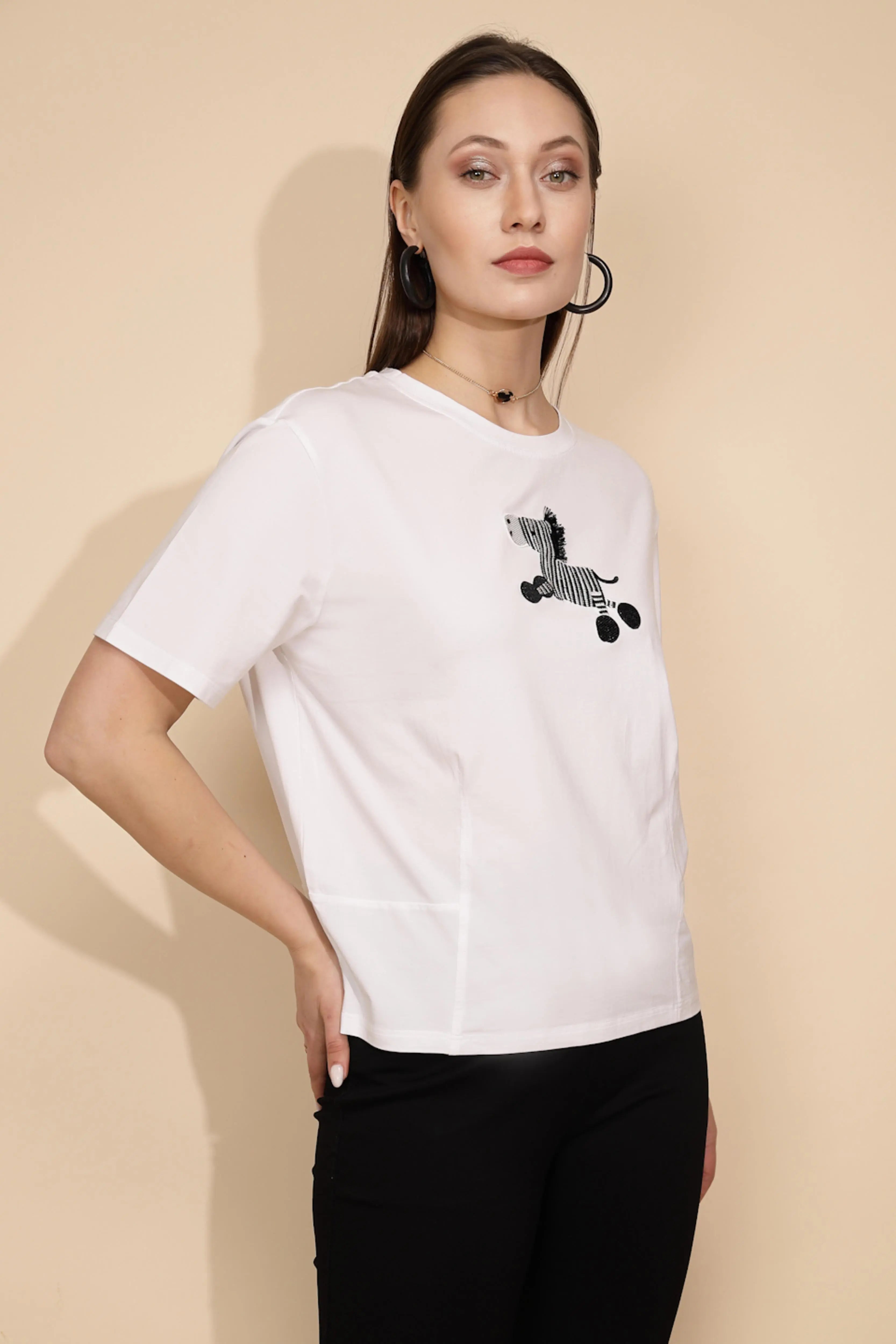 White Cotton Regular Fit Top - Global Republic