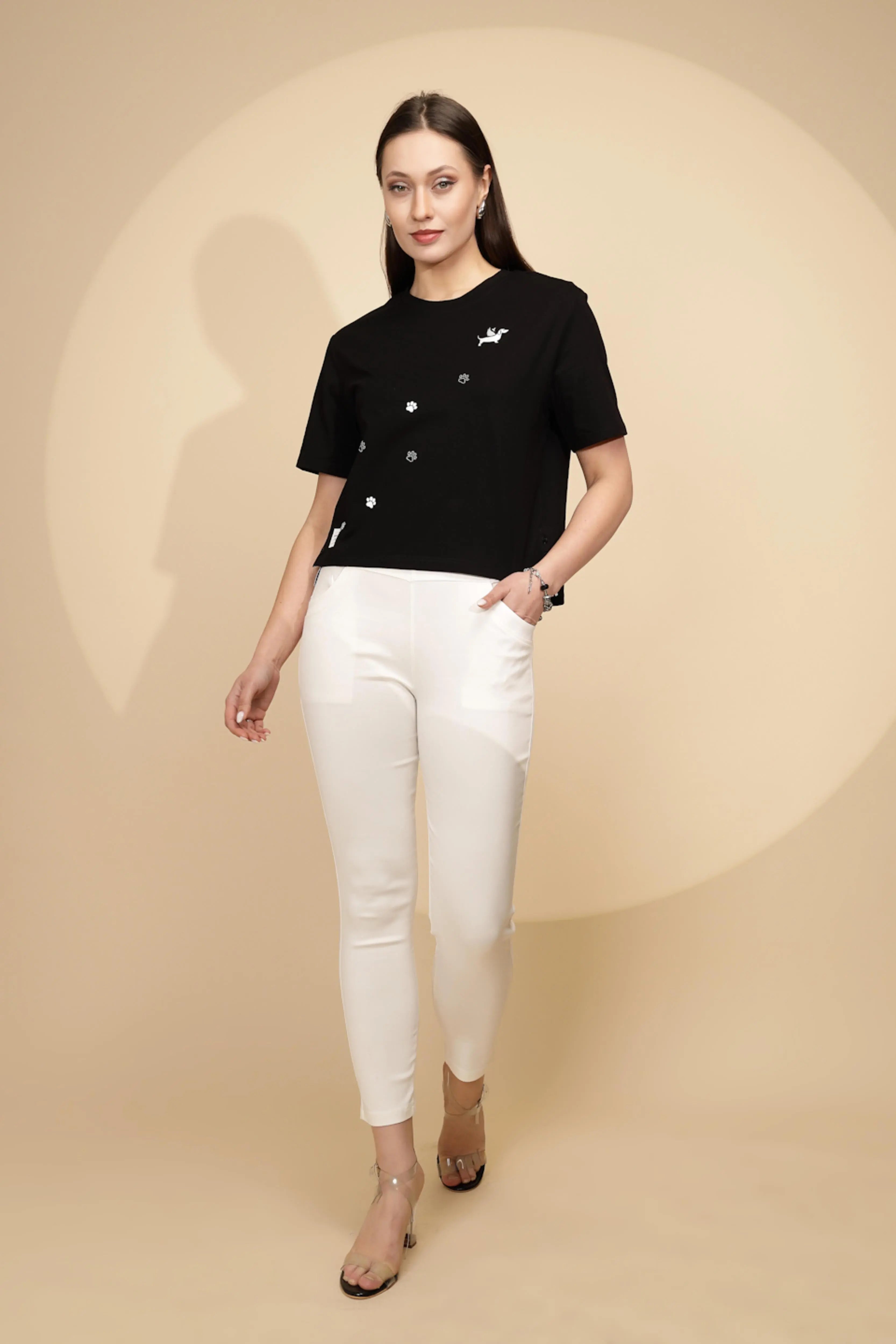 Black Regular Fit Cotton Top - Global Republic
