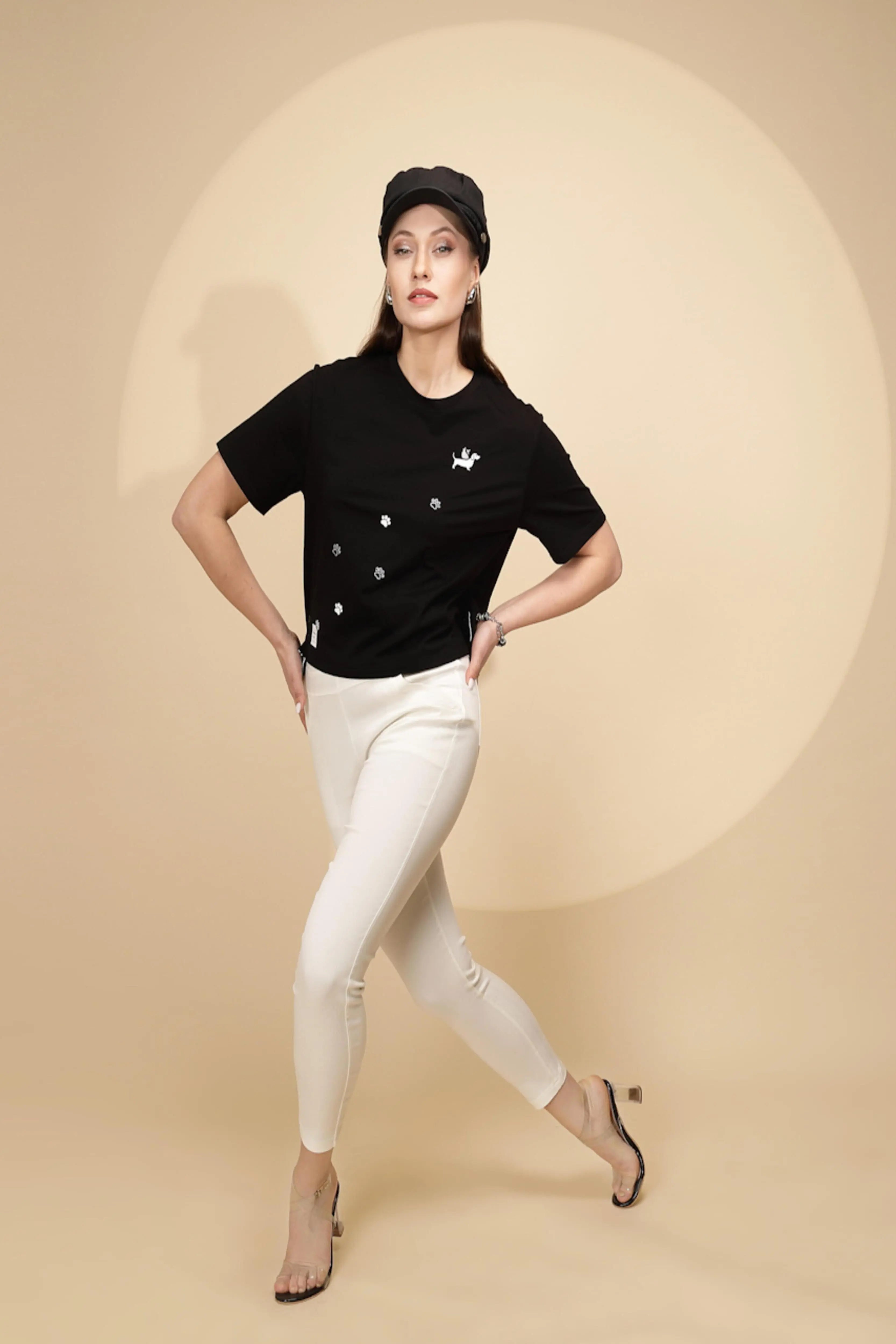 Black Regular Fit Cotton Top - Global Republic
