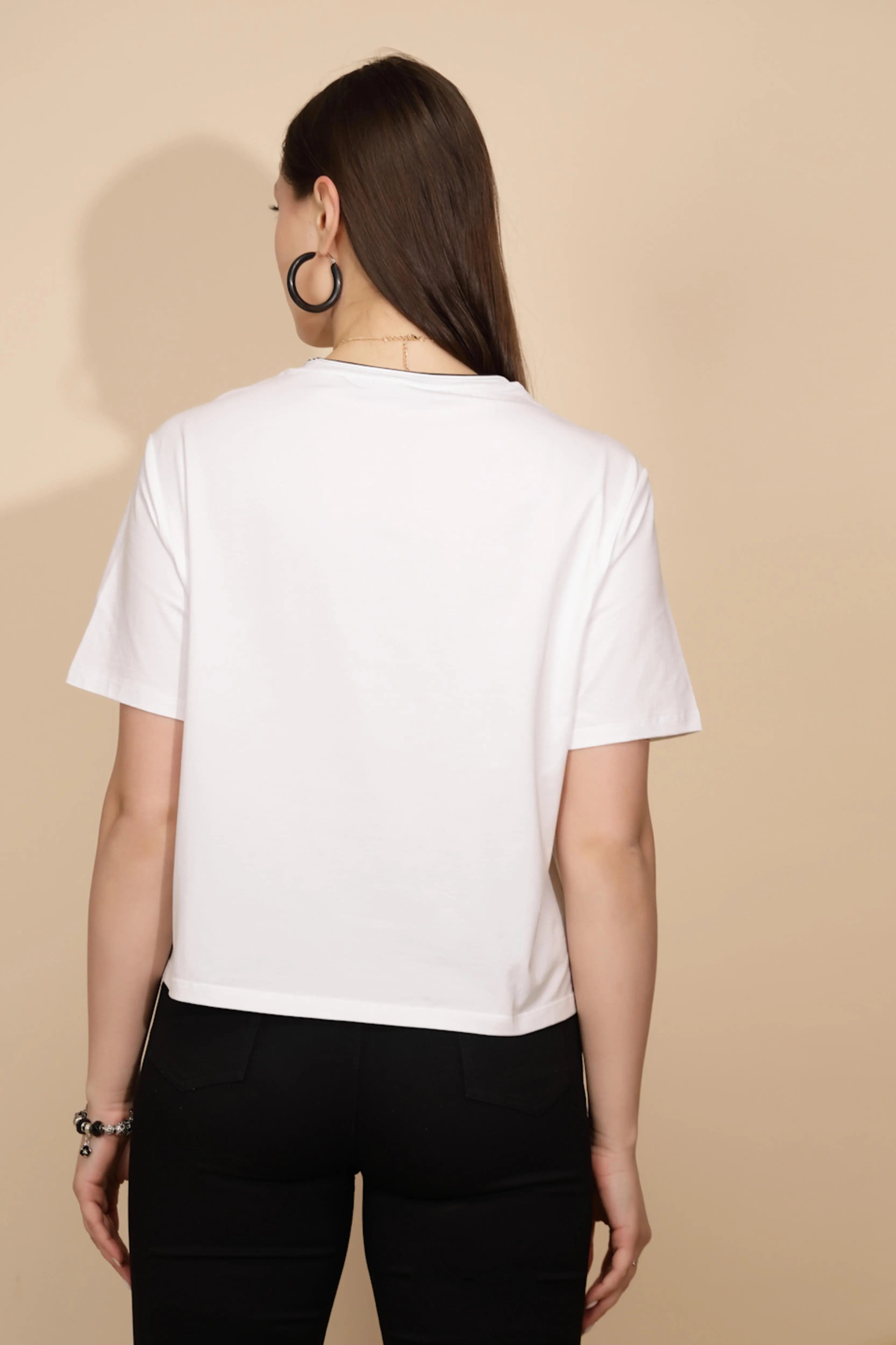 White Cotton Blend Top - Global Republic