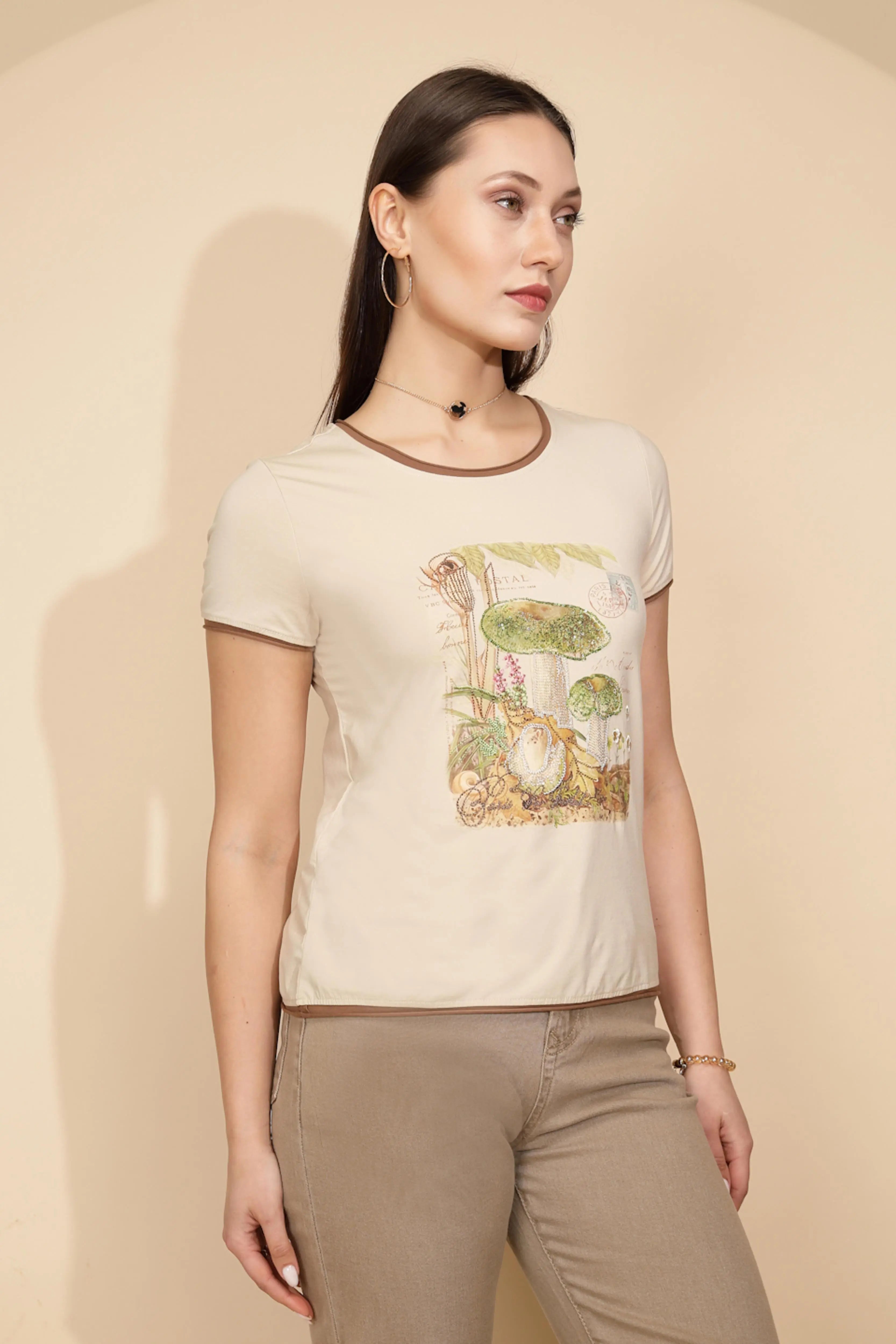 Beige Cotton Regular Fit Top - Global Republic