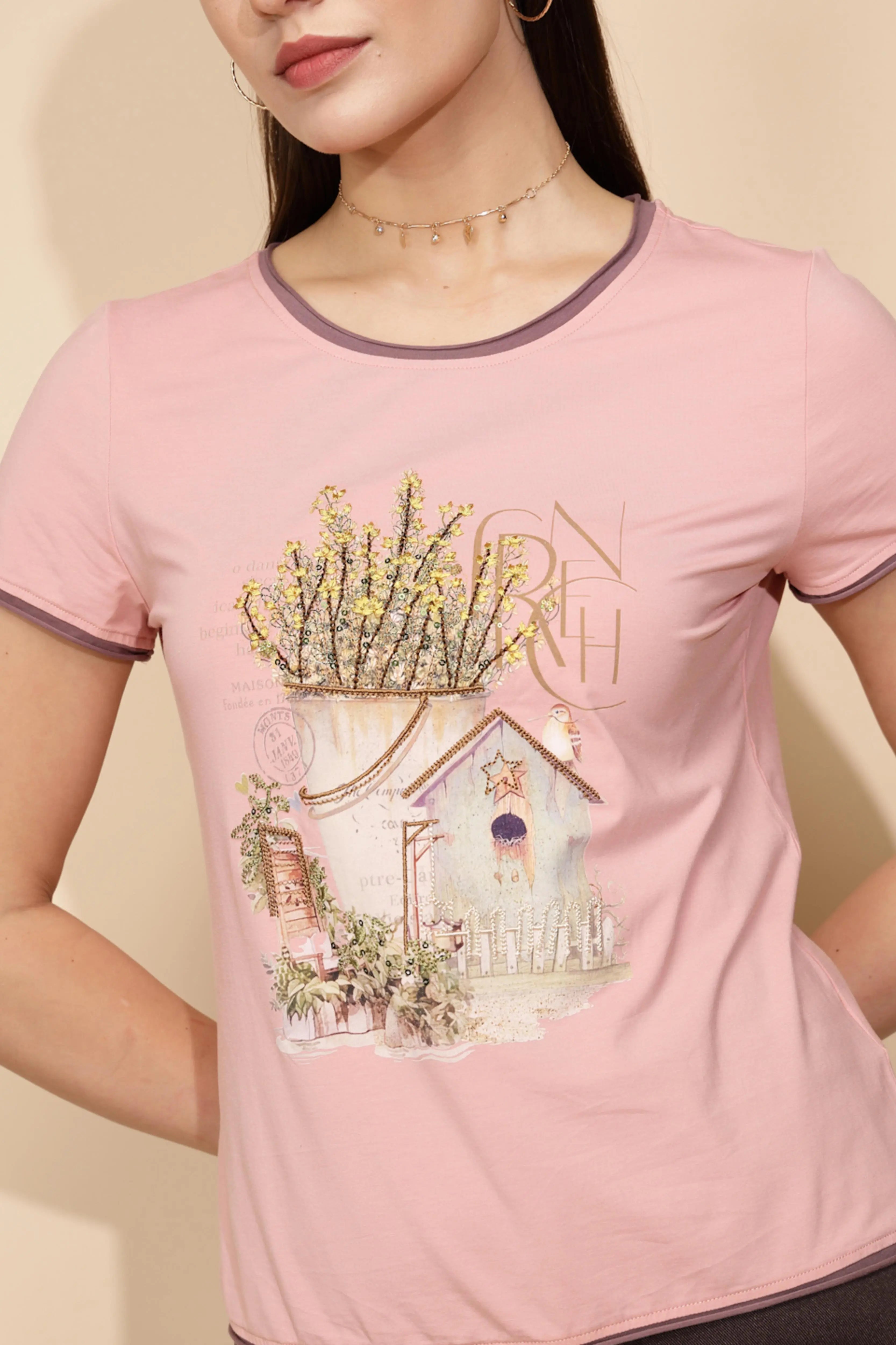 Pink Cotton Regular Fit Top - Global Republic