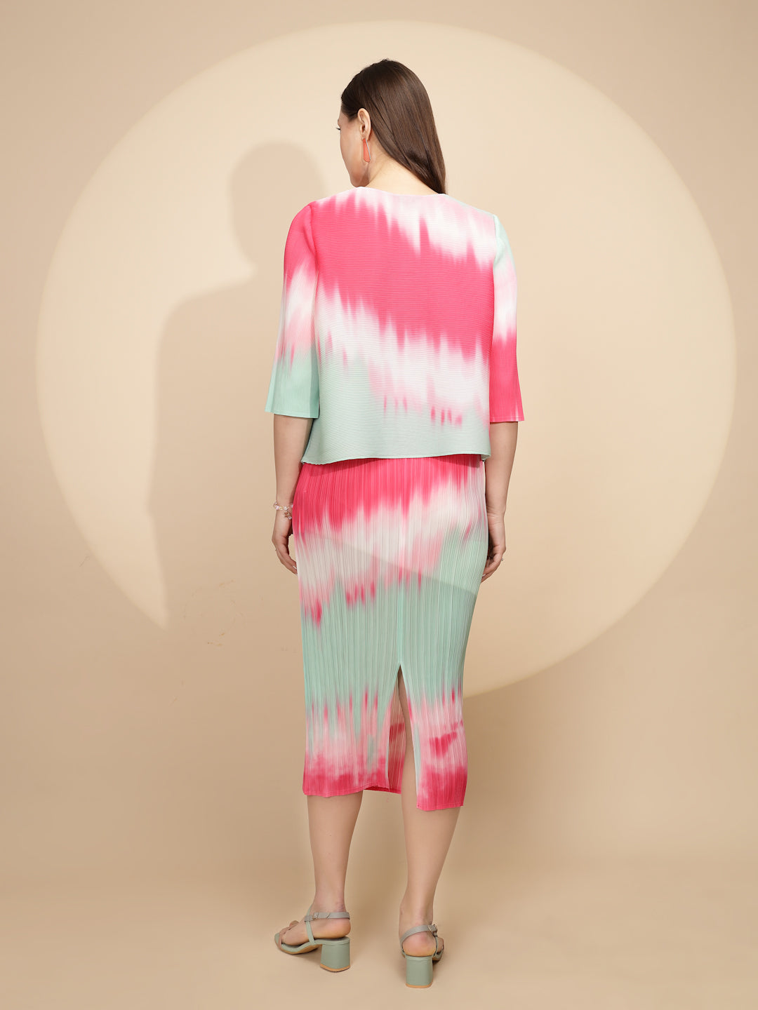 Multicolor Poly Blend Co-ord Set