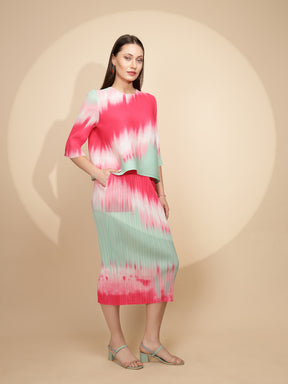 Multicolor Poly Blend Co-ord Set