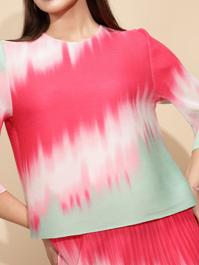 Multicolor Poly Blend Co-ord Set