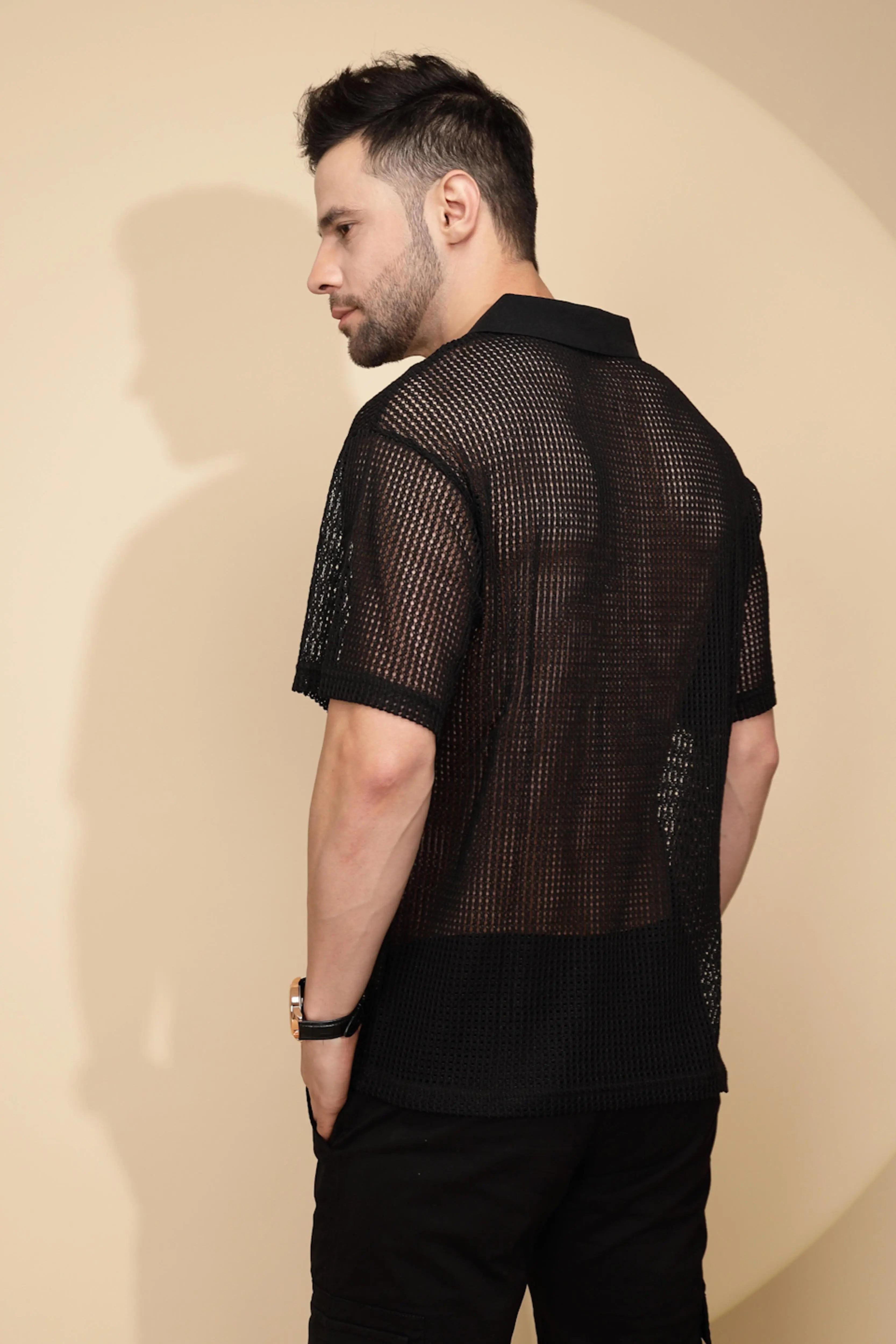 Black cotton Regular Fit T-Shirt - Global Republic