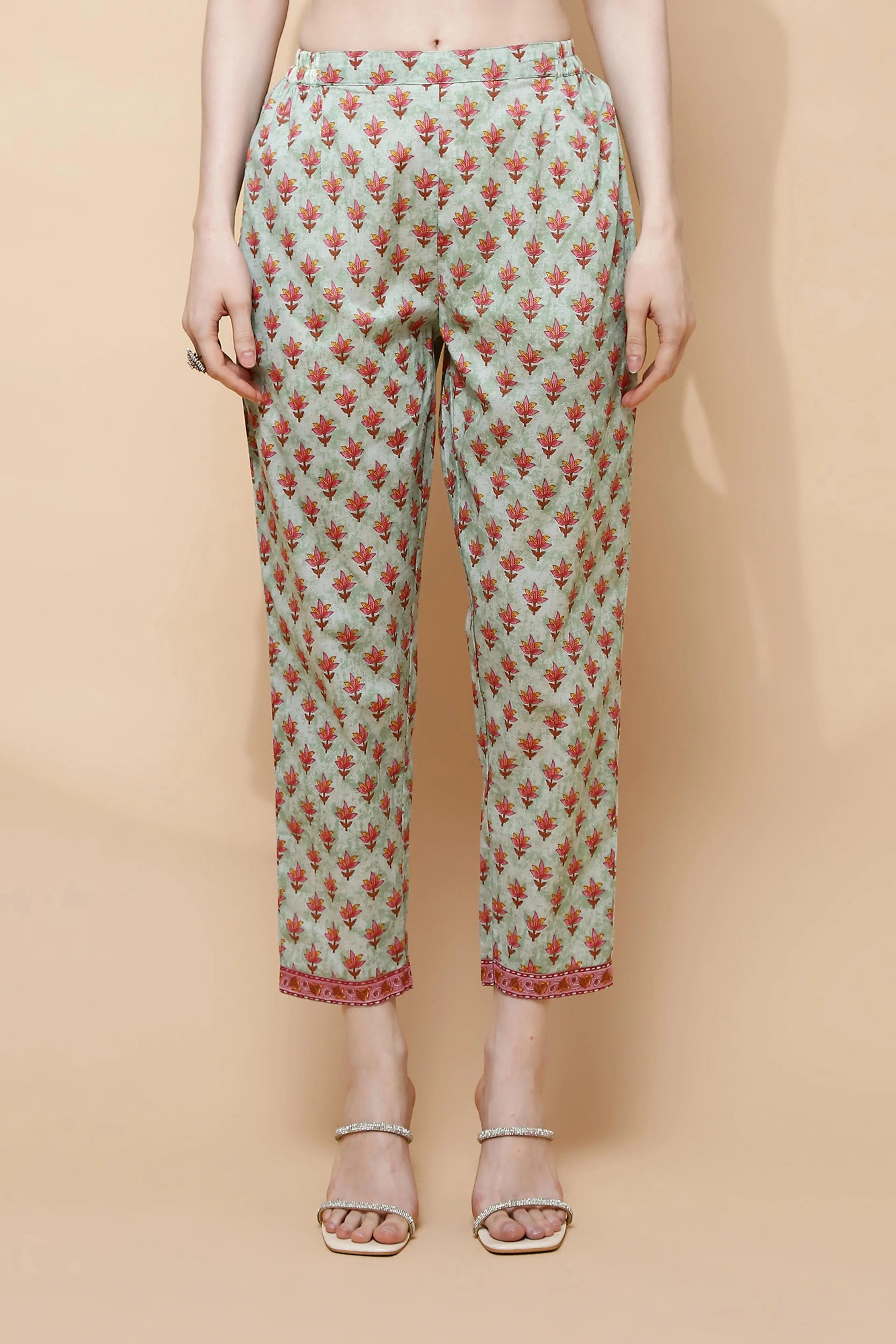 Green Cotton Blend Suit Set - Global Republic