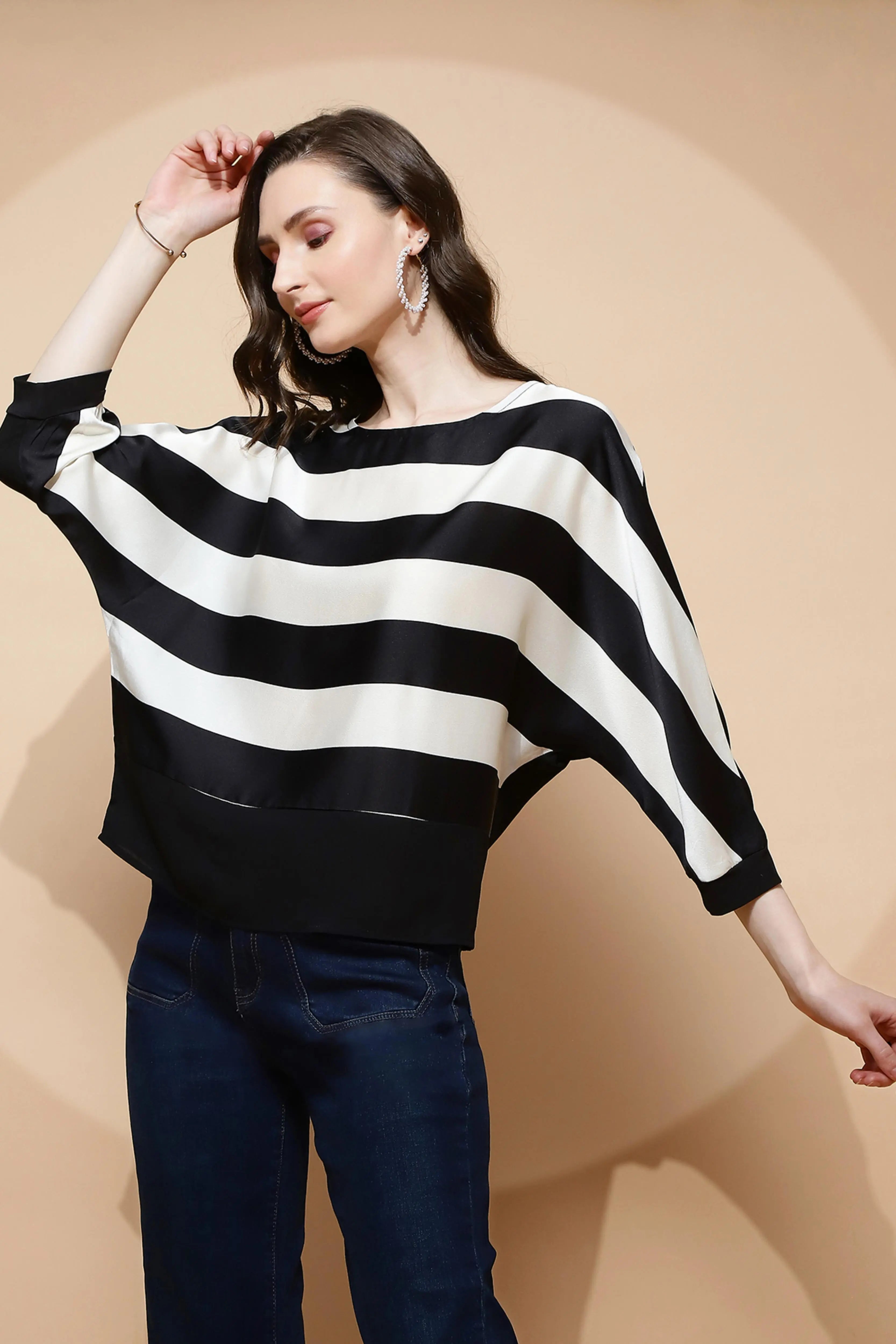 Monochrome Striped  Top - Global Republic