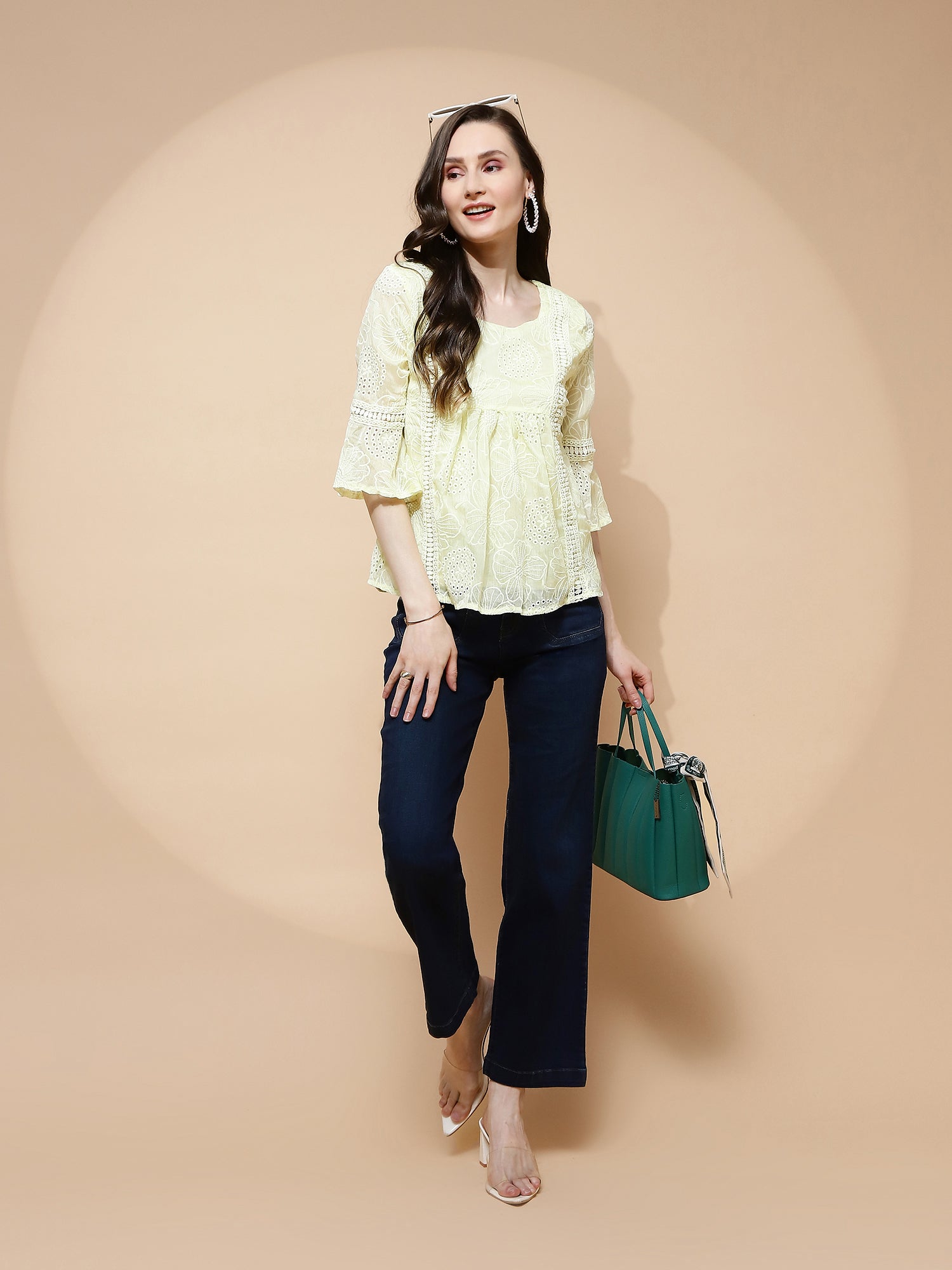 Yellow Regular Fit Blouse For Women - Global Republic