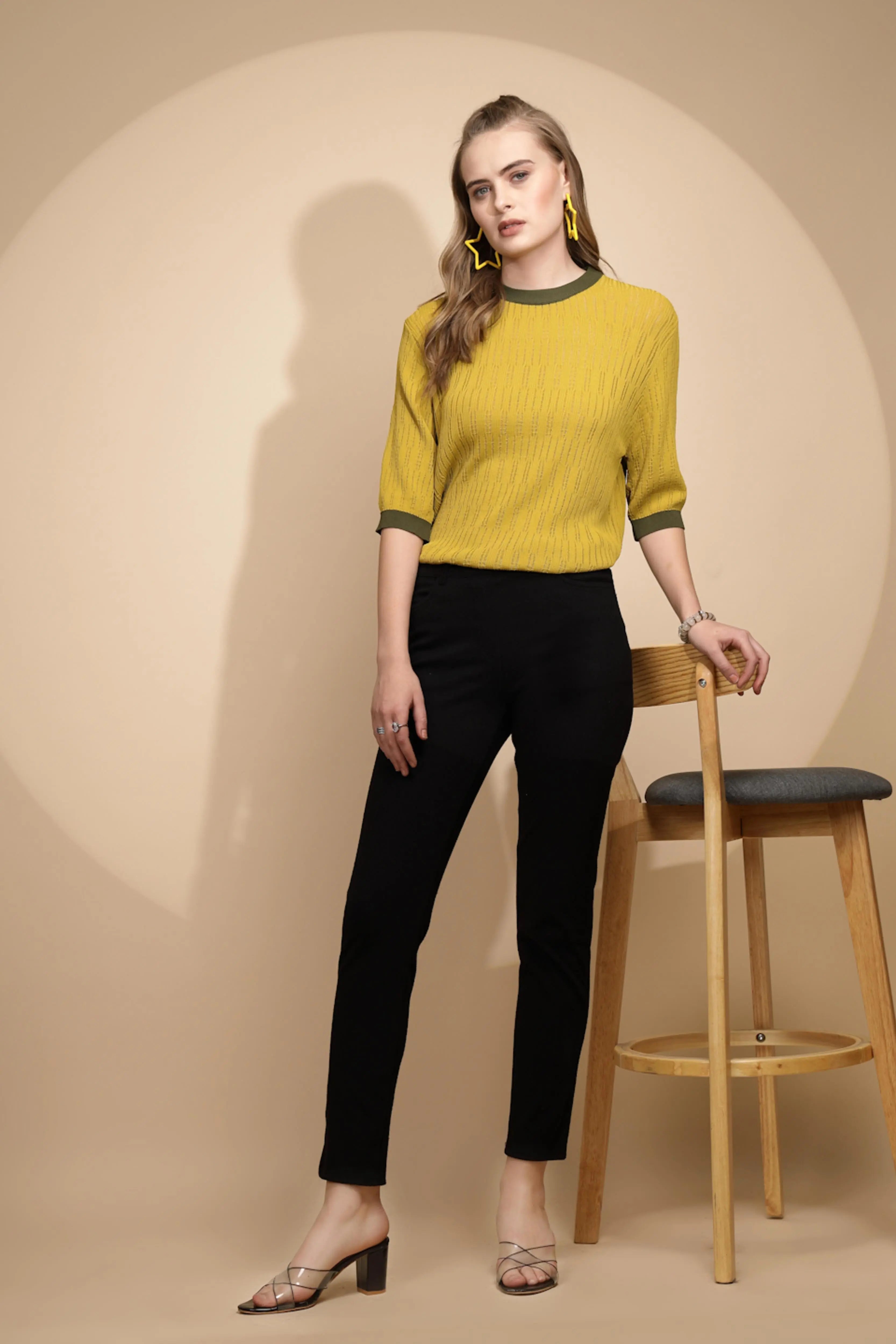 Green Viscose Blend Regular Fit Top - Global Republic