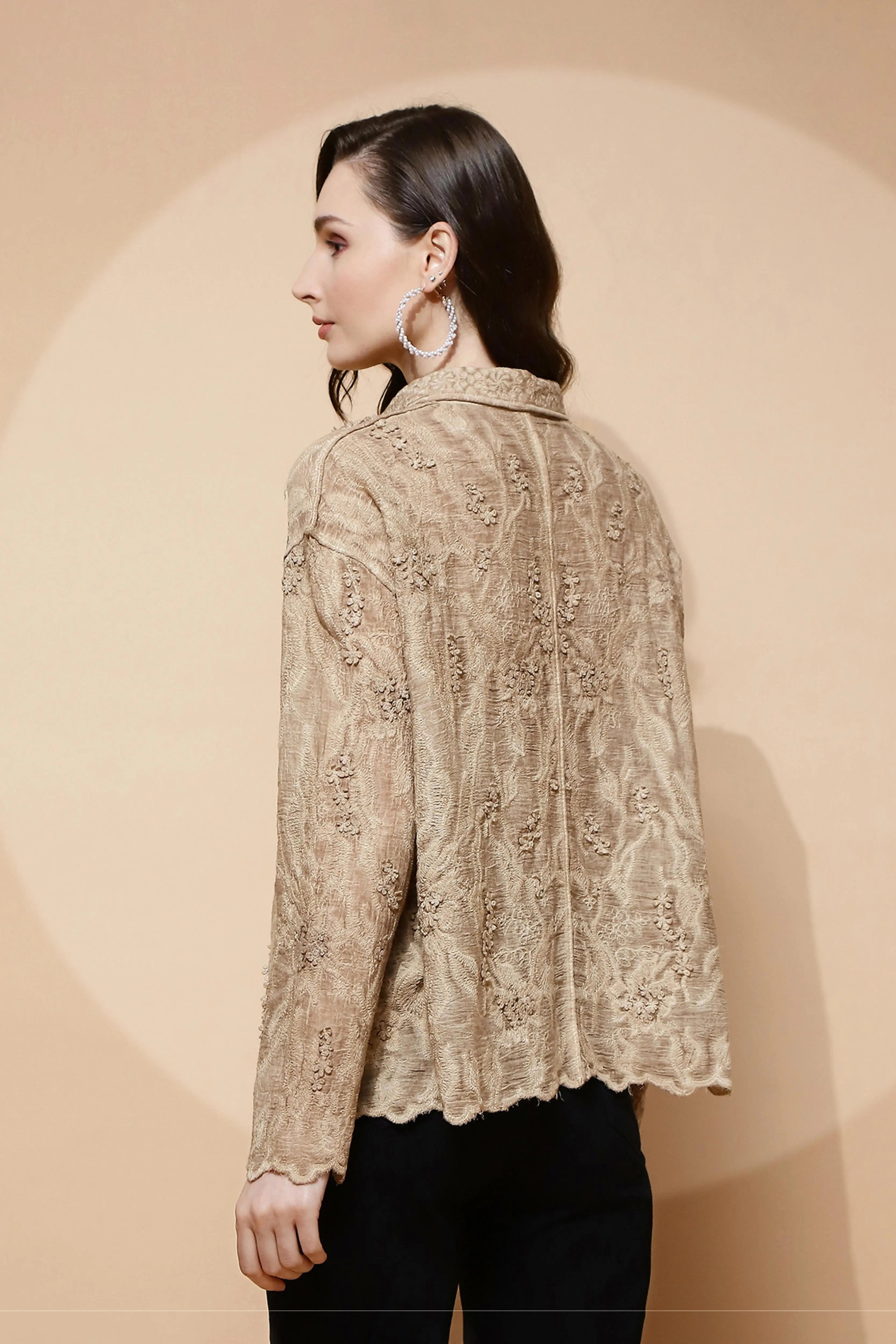 Beige Cotton Regular Fit Shirt - Global Republic