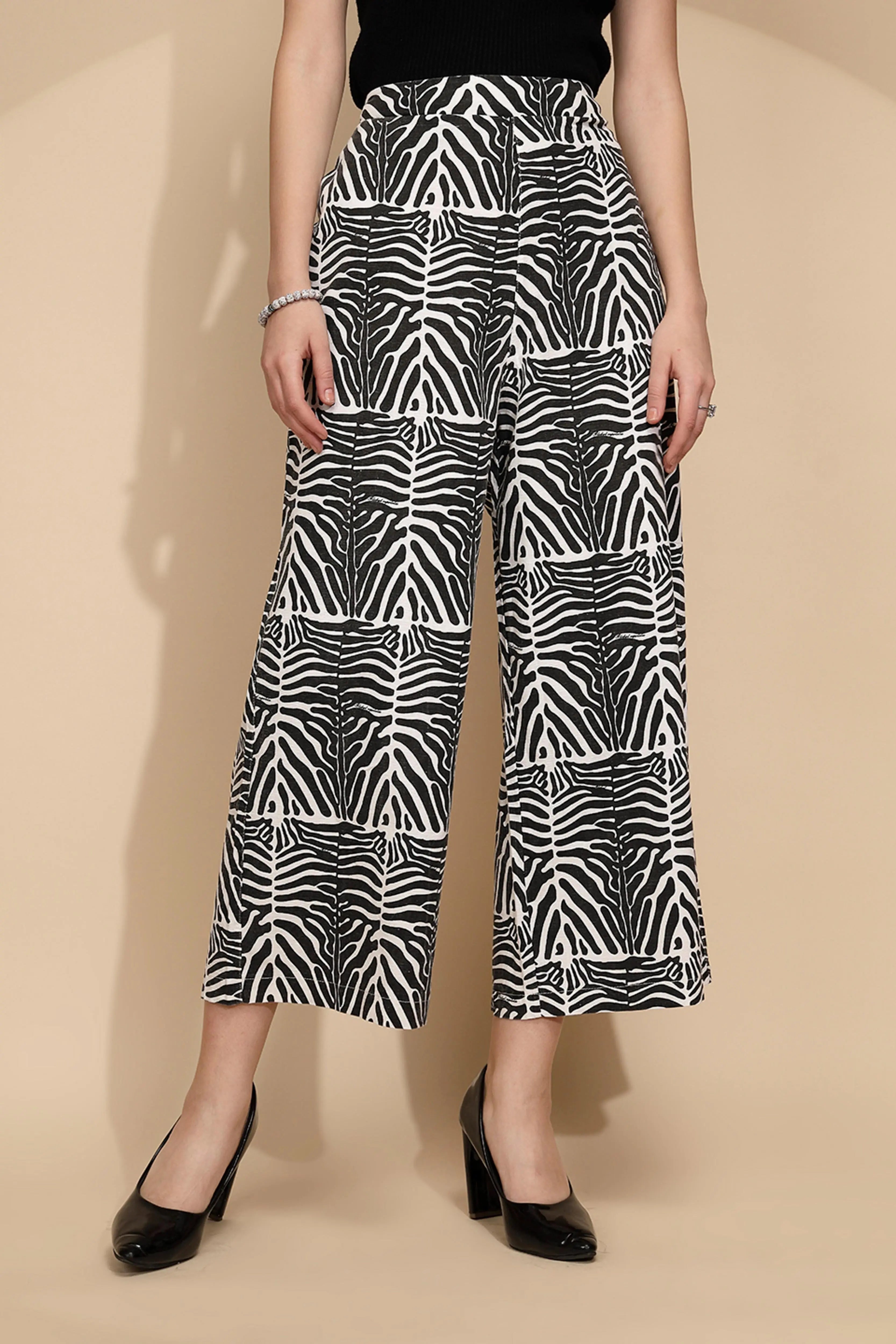 Monochrome Zebra Print Lower - Global Republic