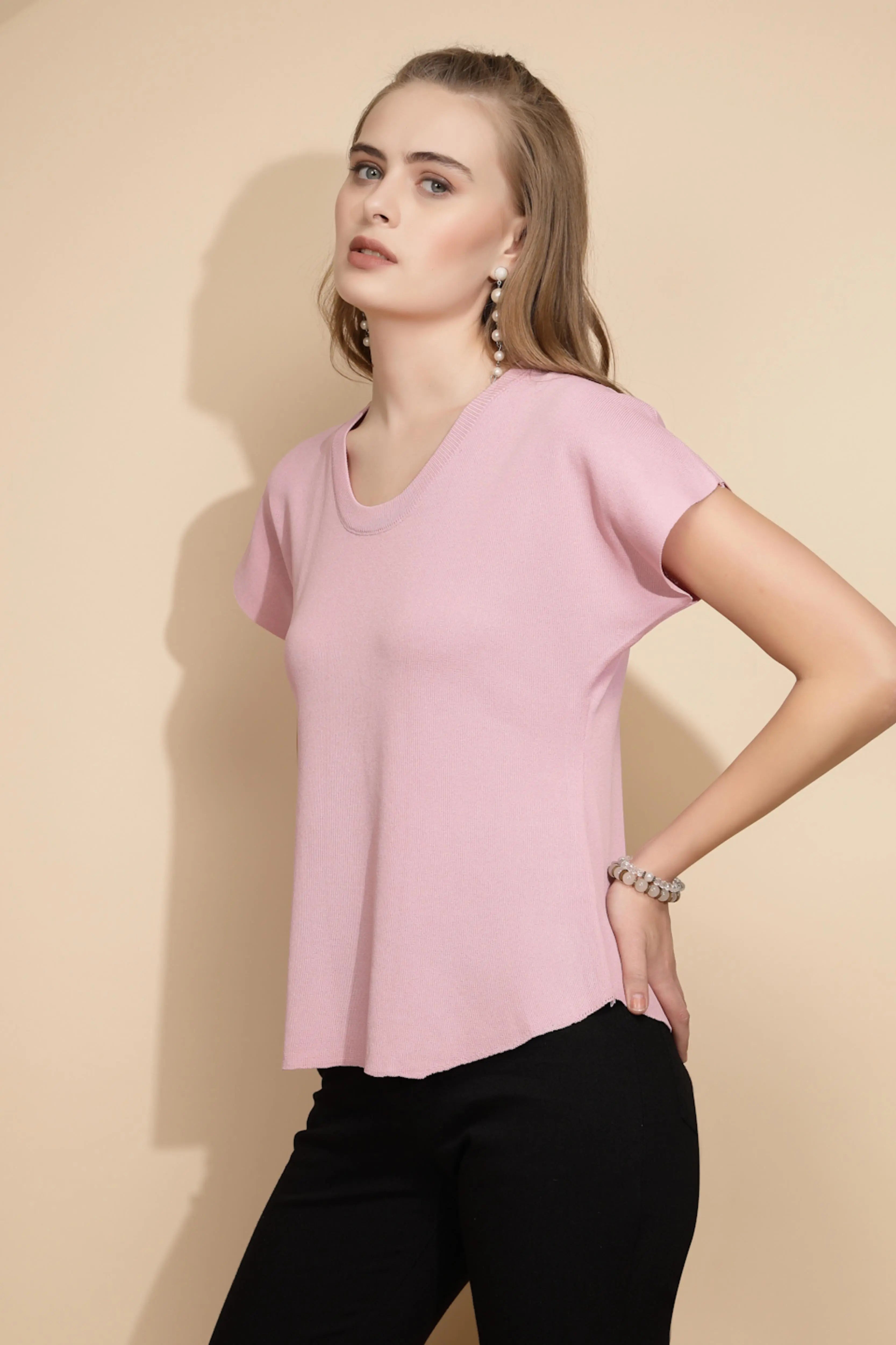 Rose Rayon Blend Regular Fit Top - Global Republic