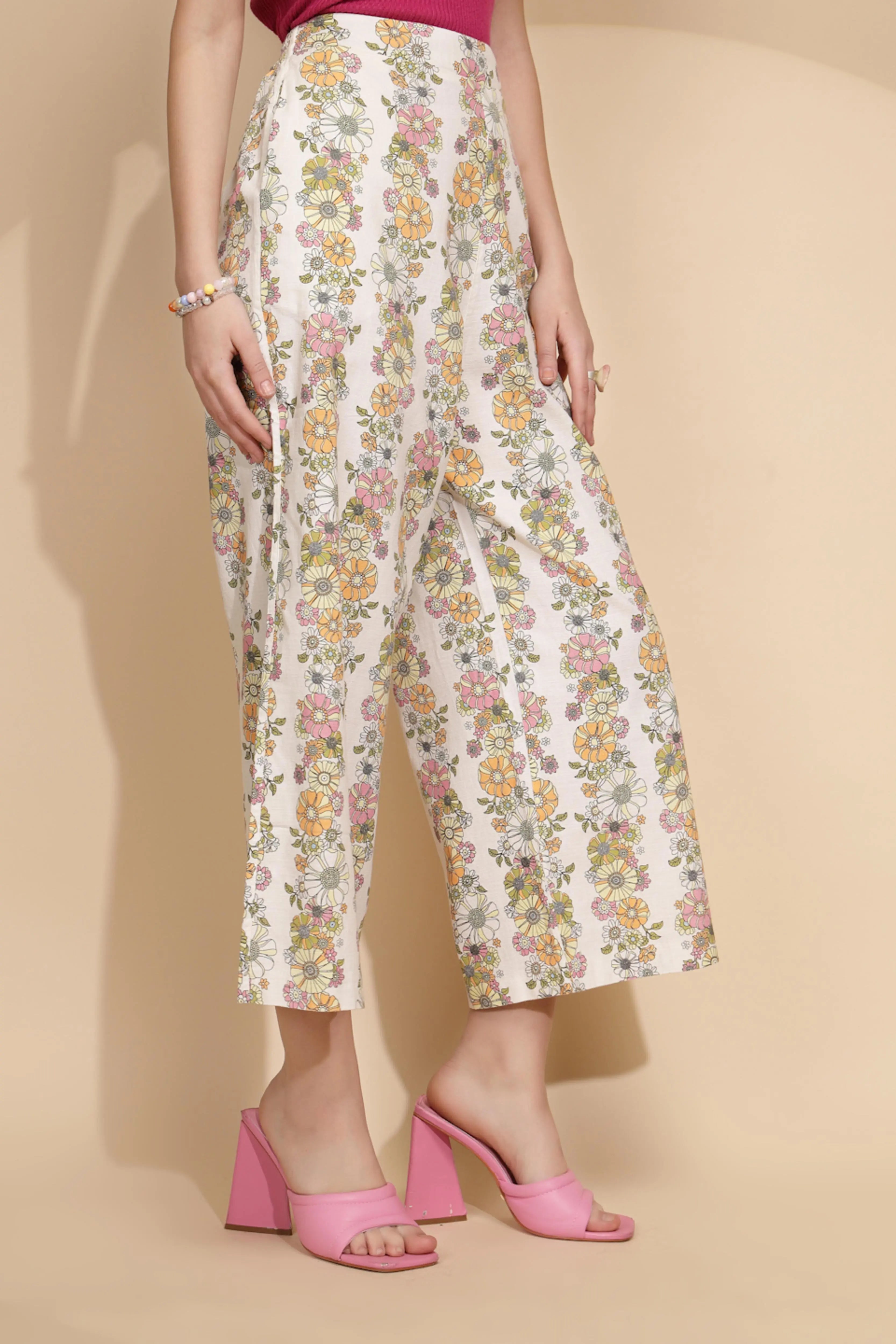 White Cotton Relaxed Fit Lower - Global Republic