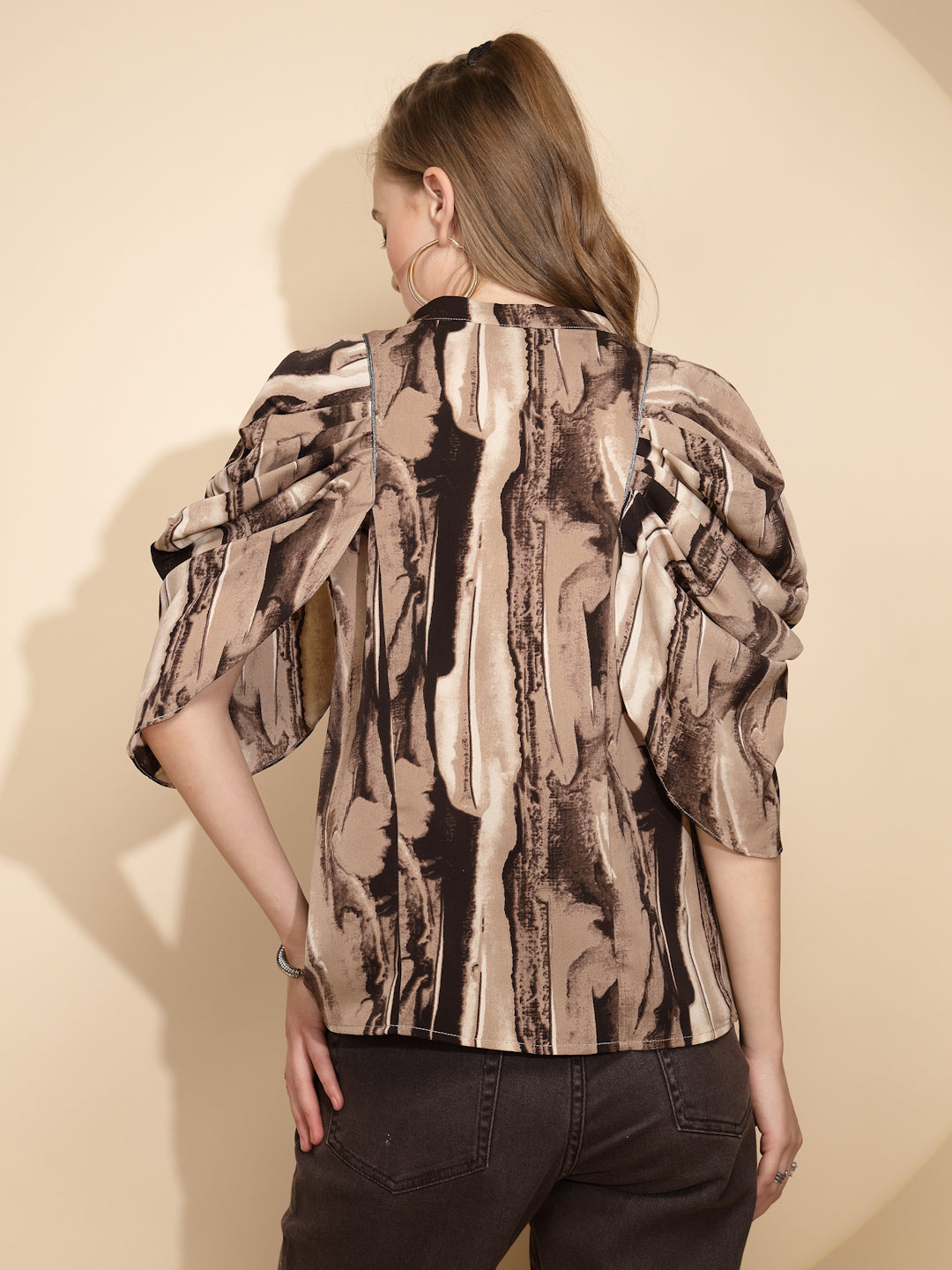 Coffee  Loose Fit Blouse For Women - Global Republic