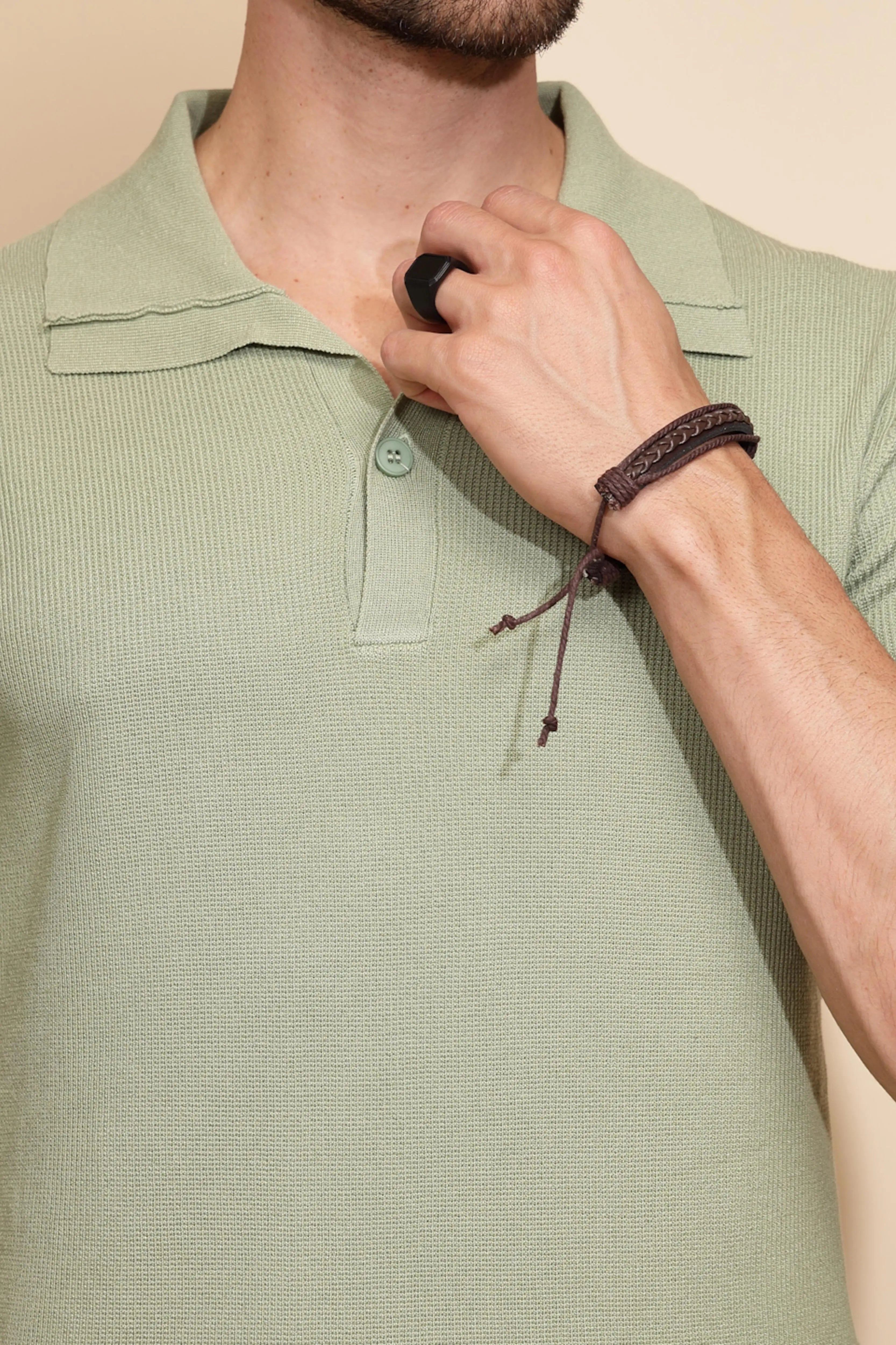 Green Viscose Blend T-Shirt - Global Republic