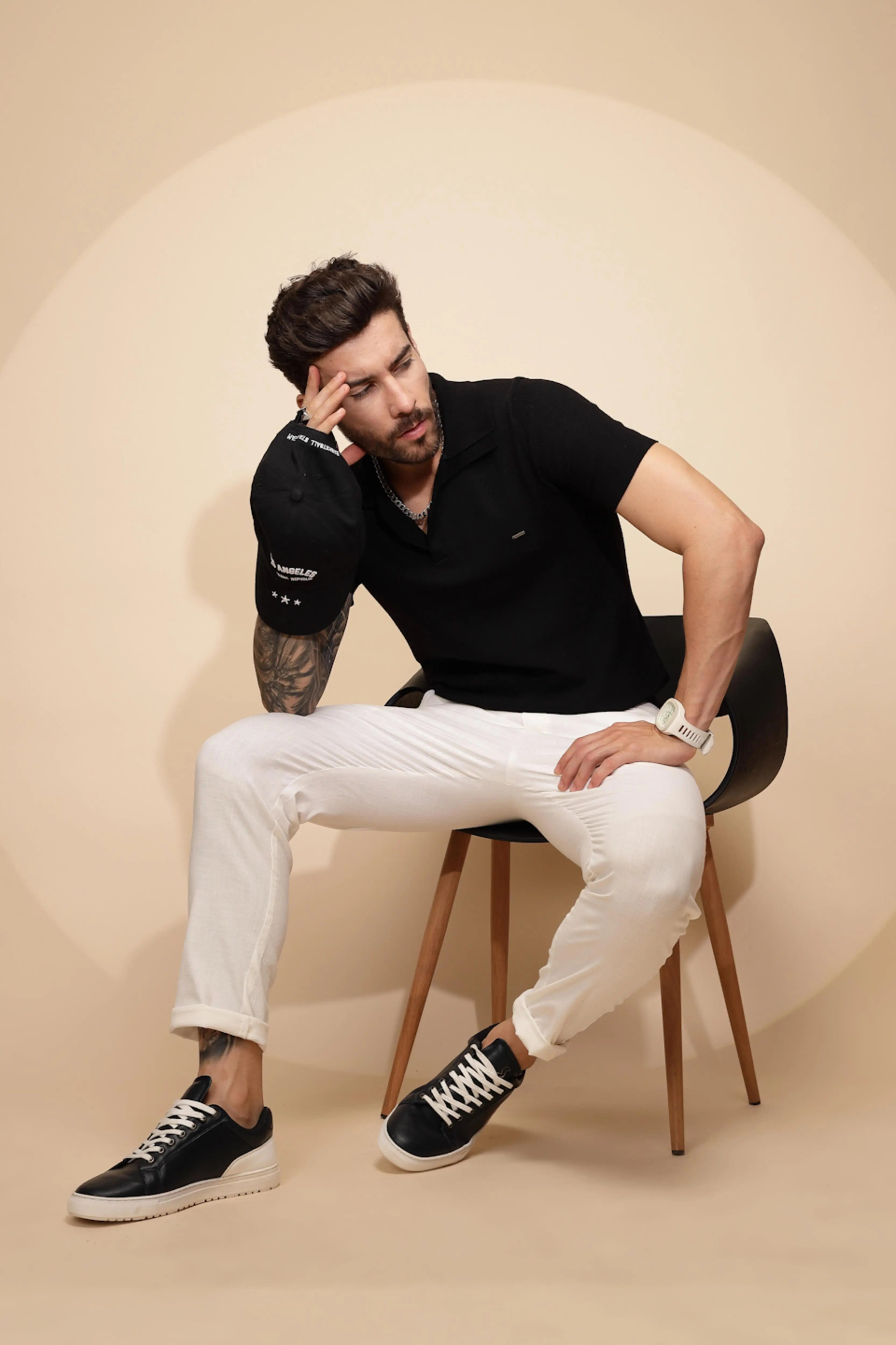 Black Viscose Blend T-Shirt - Global Republic