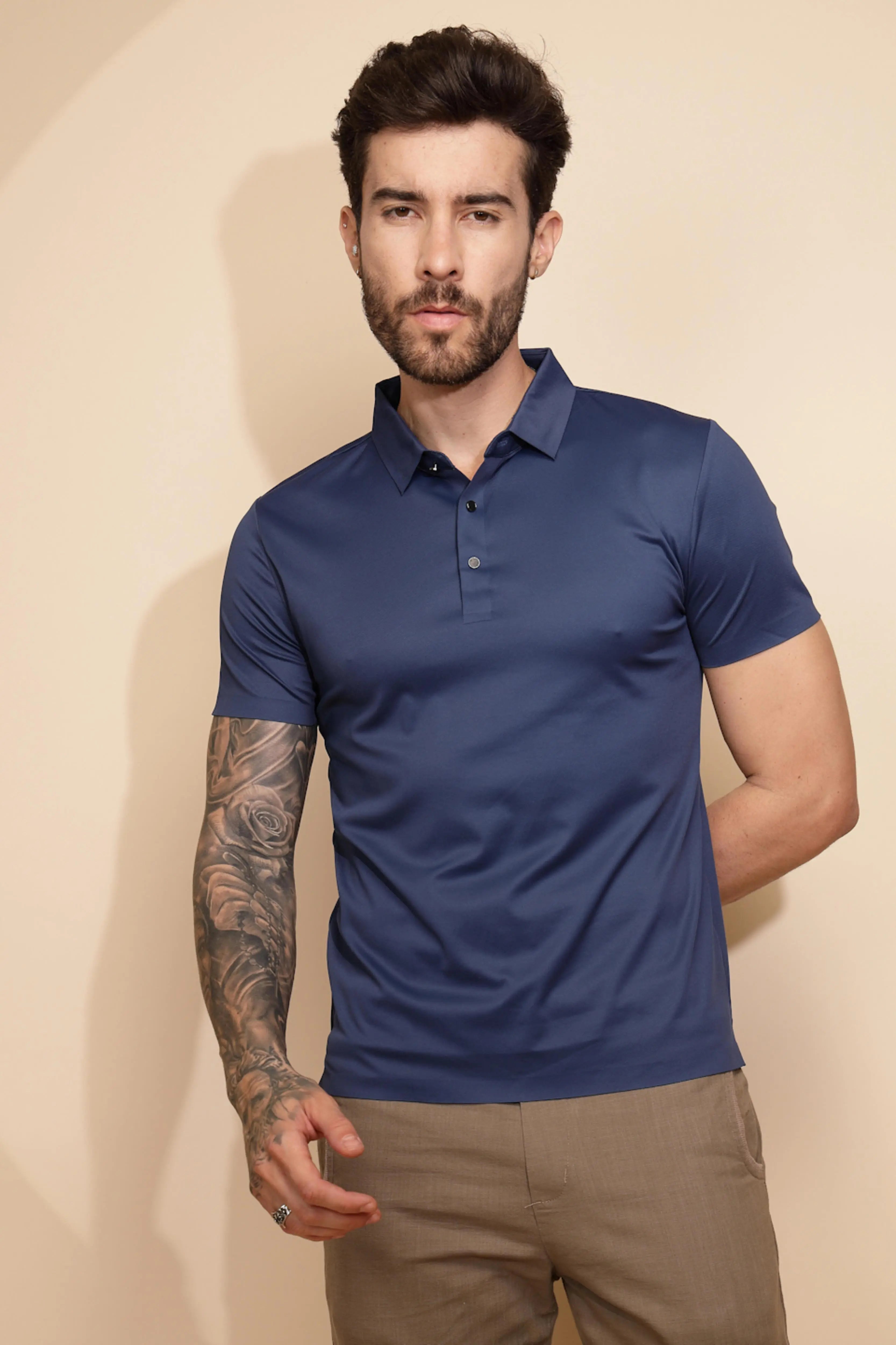 Blue  Regular Fit T-Shirt - Global Republic