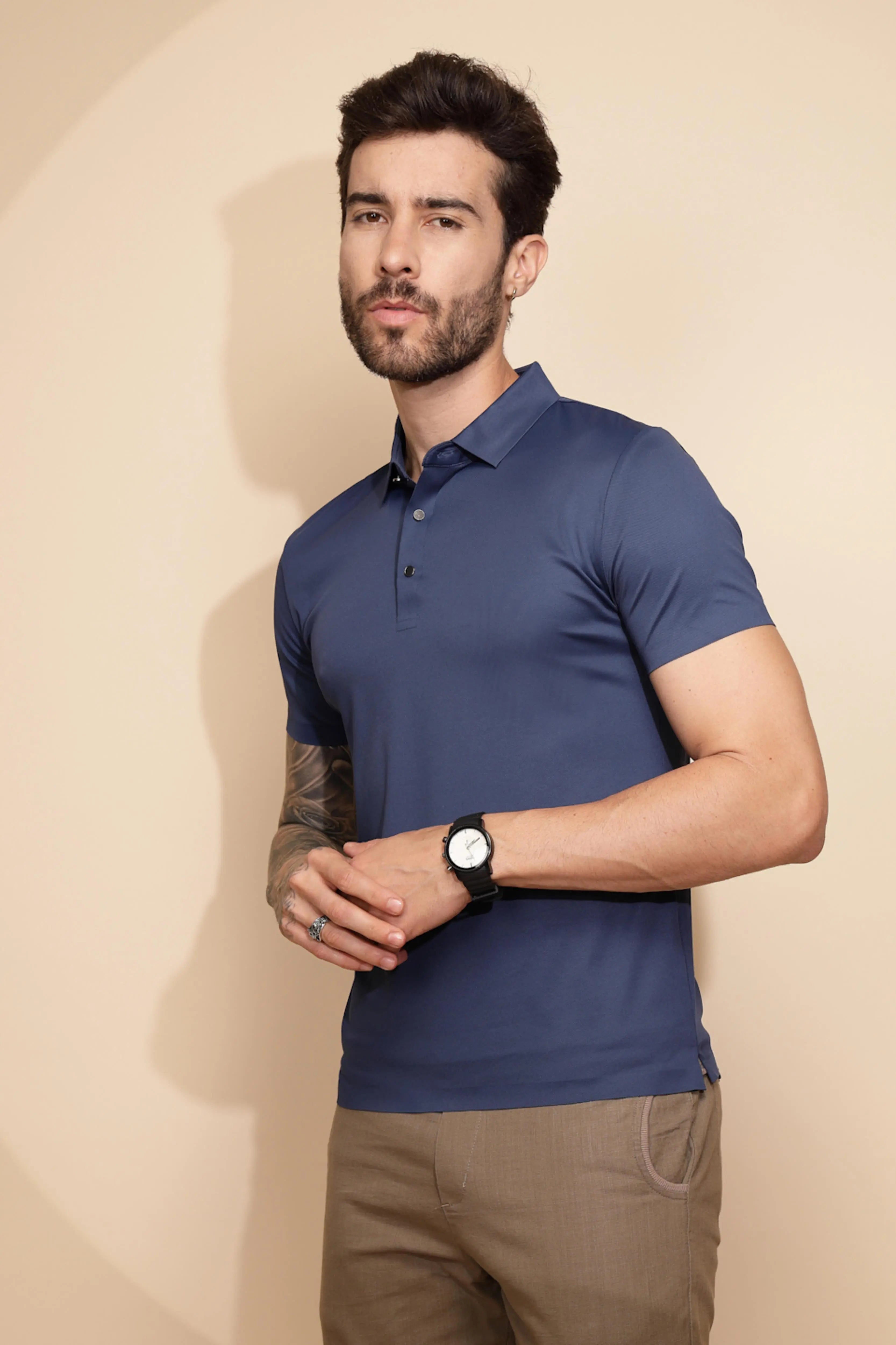 Blue  Regular Fit T-Shirt - Global Republic
