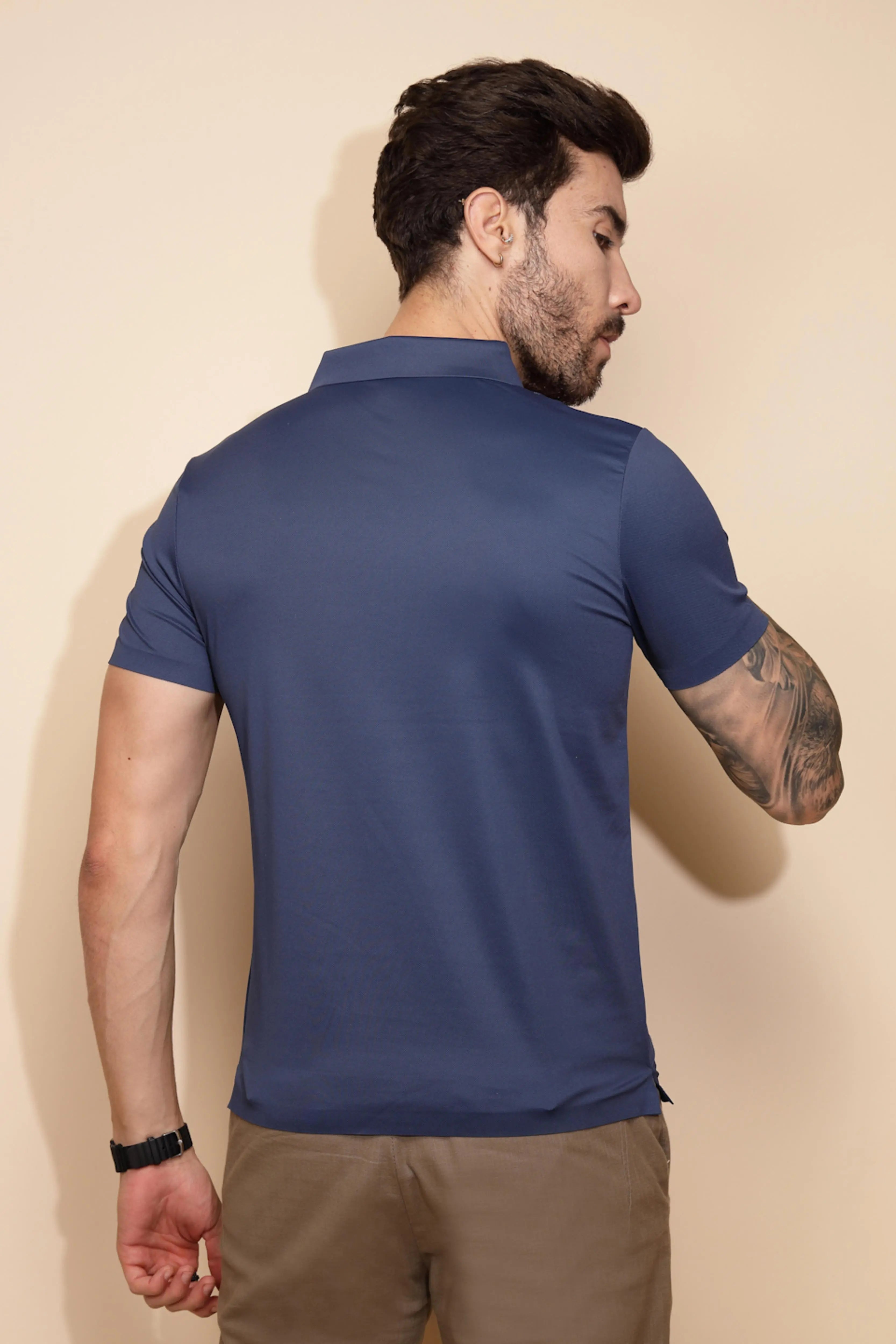 Blue  Regular Fit T-Shirt - Global Republic