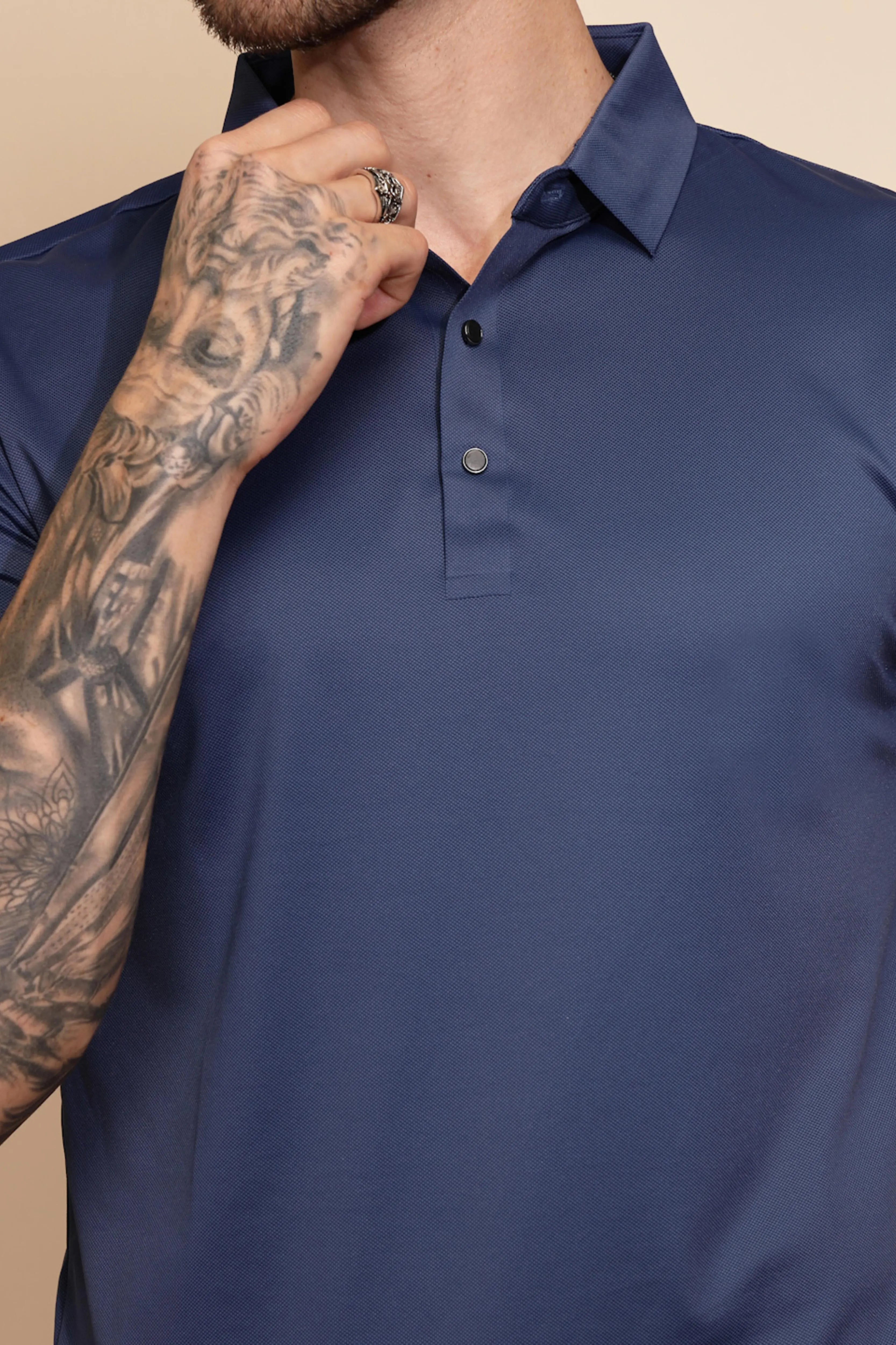 Blue  Regular Fit T-Shirt - Global Republic